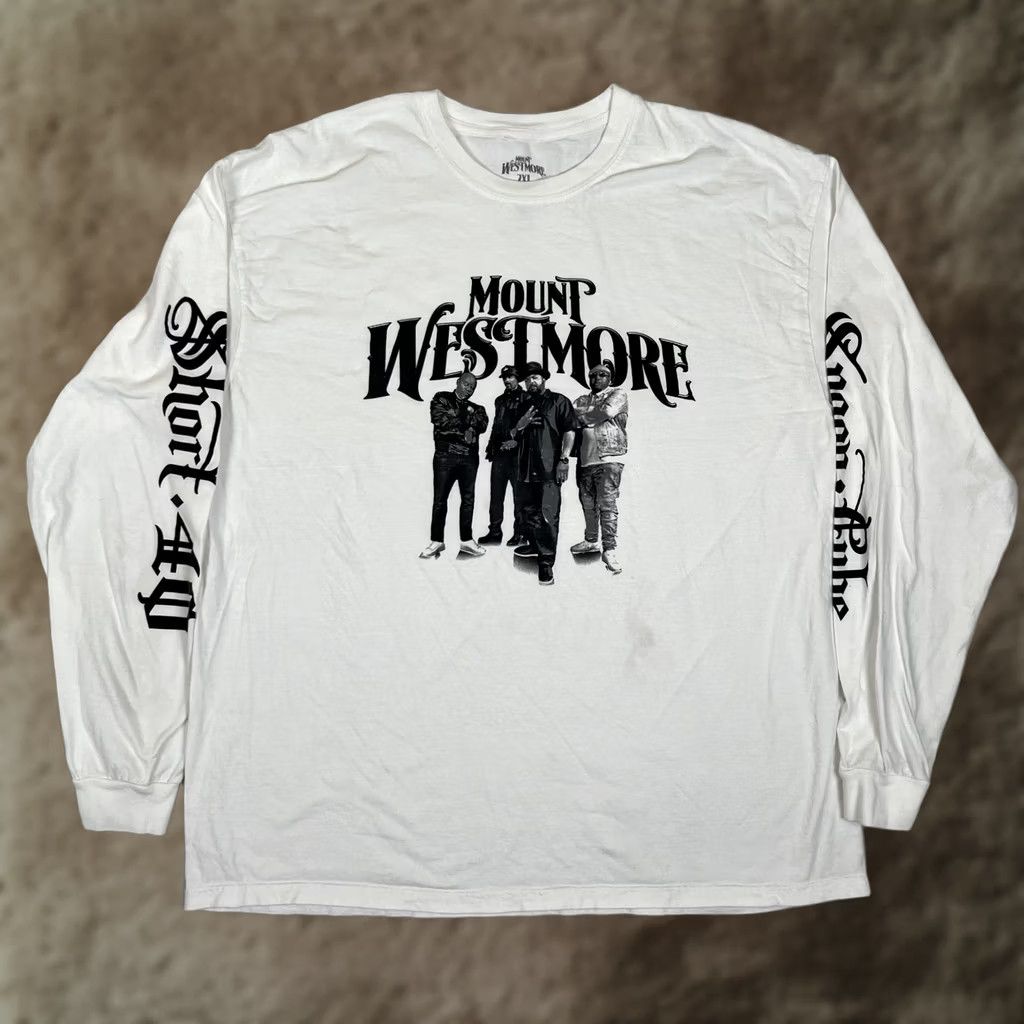 Vintage Mount Westmore Long Sleeve T-Shirt Mens 2XL White Graphic Print Hip Hop Rap Size US XXL / EU 58 / 5 - 1 Thumbnail
