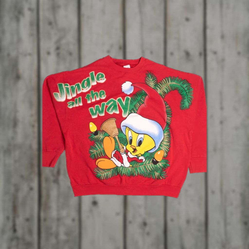 Vintage VINTAGE Tweety Bird Ugly Christmas Sweatshirt Size XXL / US 16-18 / IT 52-54 - 1 Thumbnail