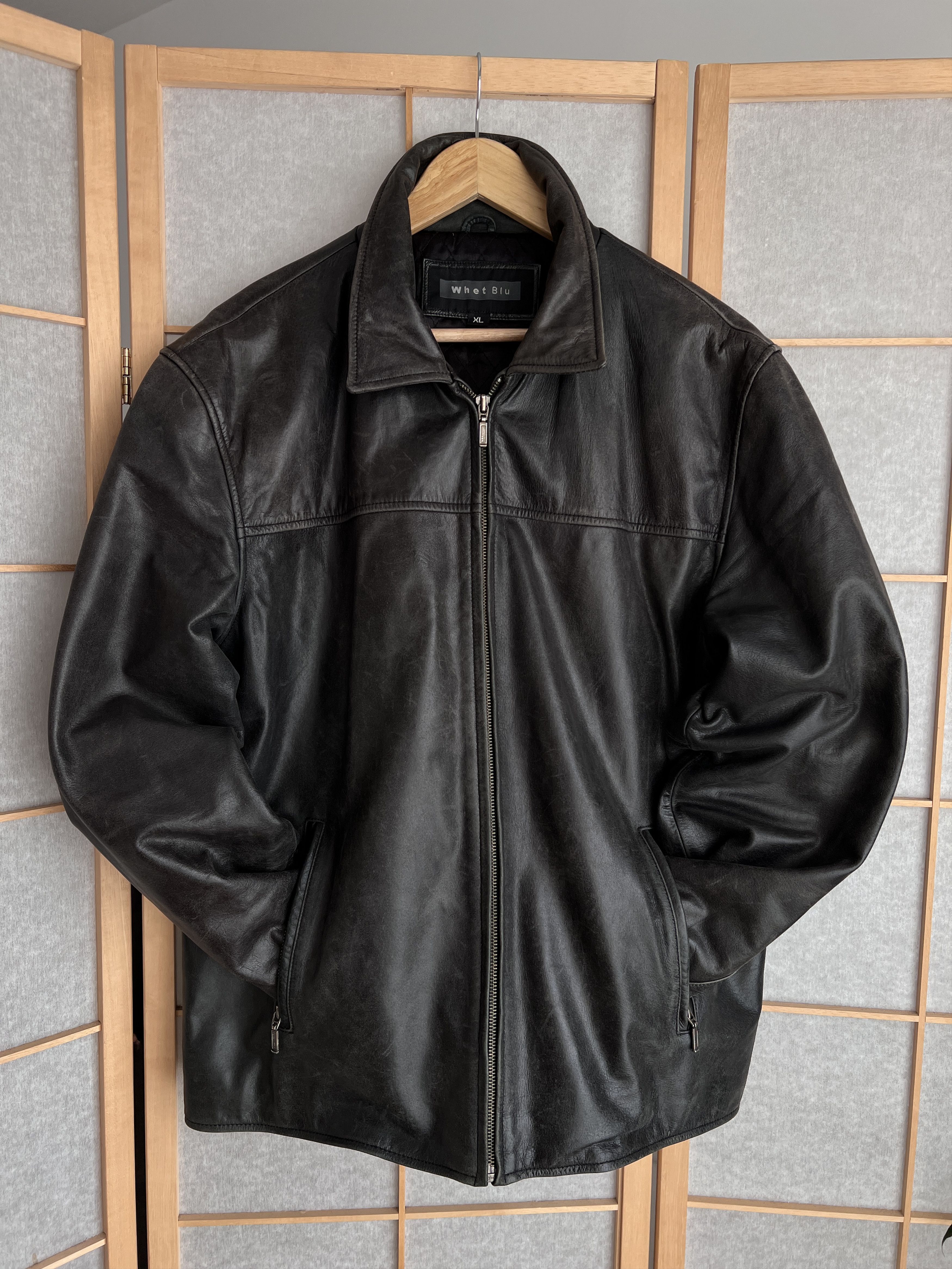If Six Was Nine Vintage 90s Faded Leather coat hard jacket baggy y2k opium Size US L / EU 52-54 / 3 - 4 Thumbnail