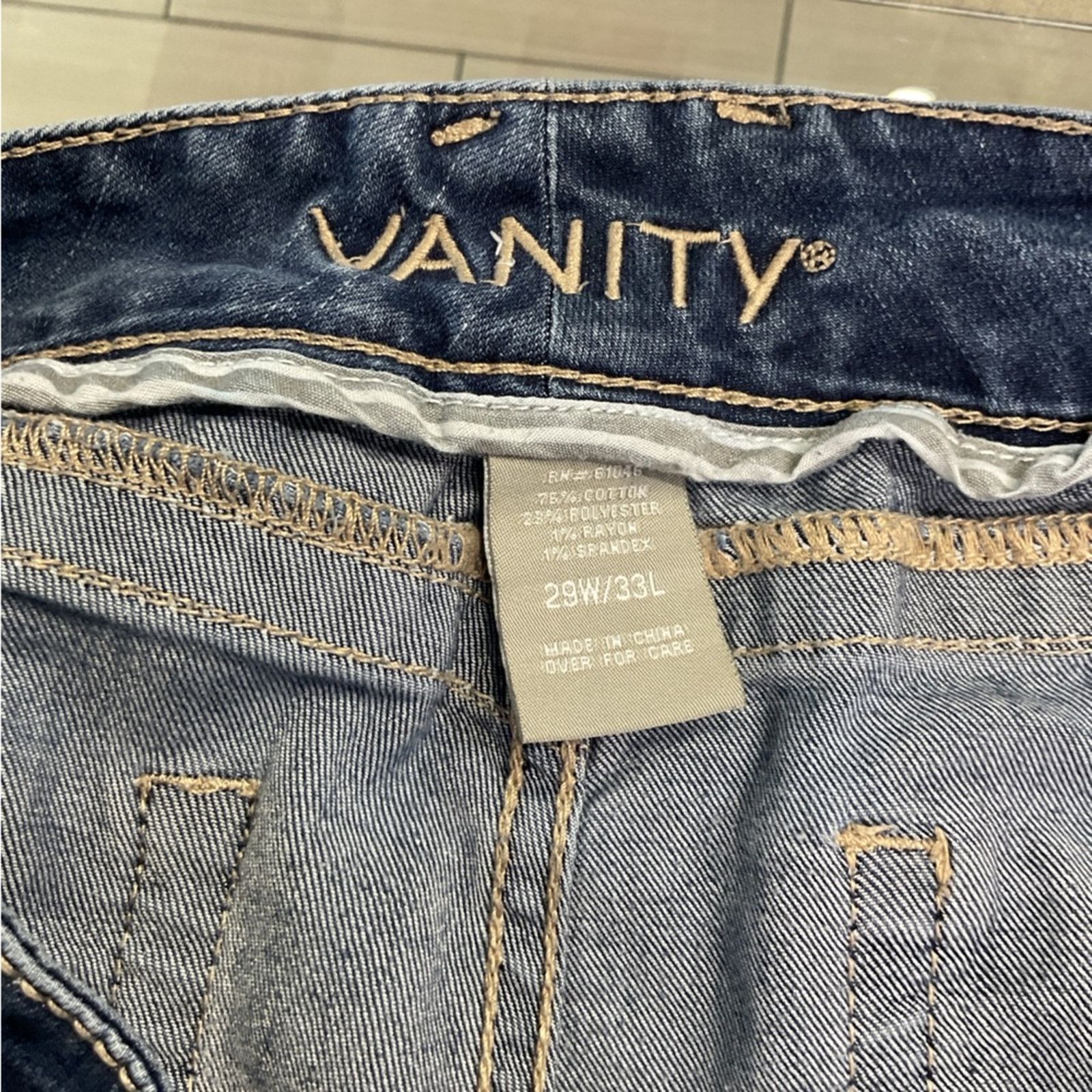 Vintage Vanity Distressed Denim Pants Size 29" - 3 Thumbnail