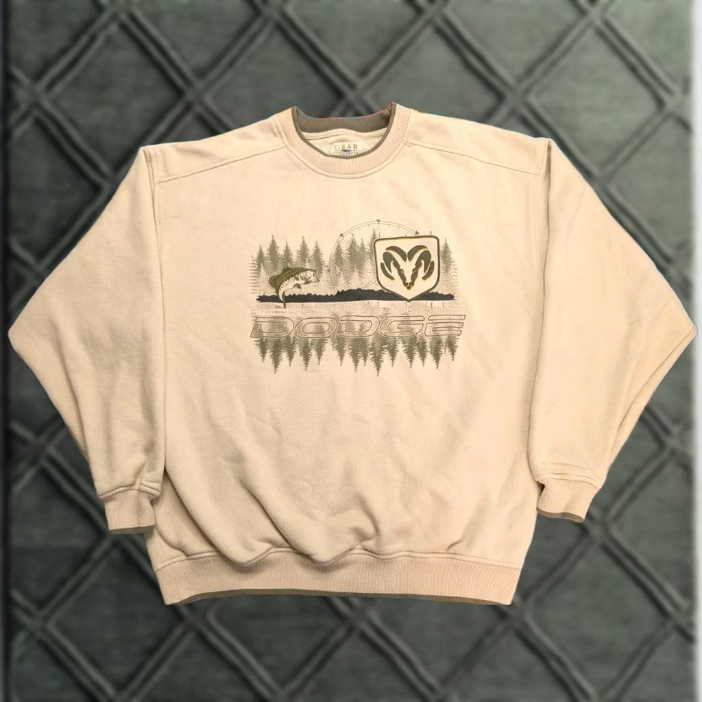 Vintage VINTAGE Dodge Ram Sweatshirt Bass Fishing USA Made Crewneck Shirt Hunting Large 90s Size US L / EU 52-54 / 3 - 1 Thumbnail
