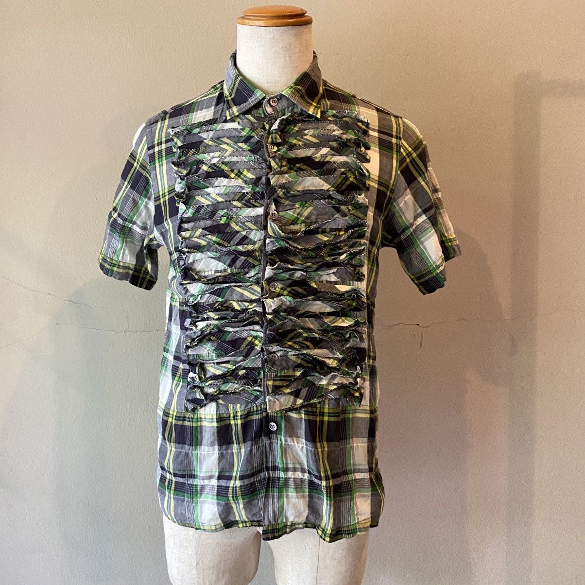 CABANE de zucca Twisted Plaid Lattice Shirt