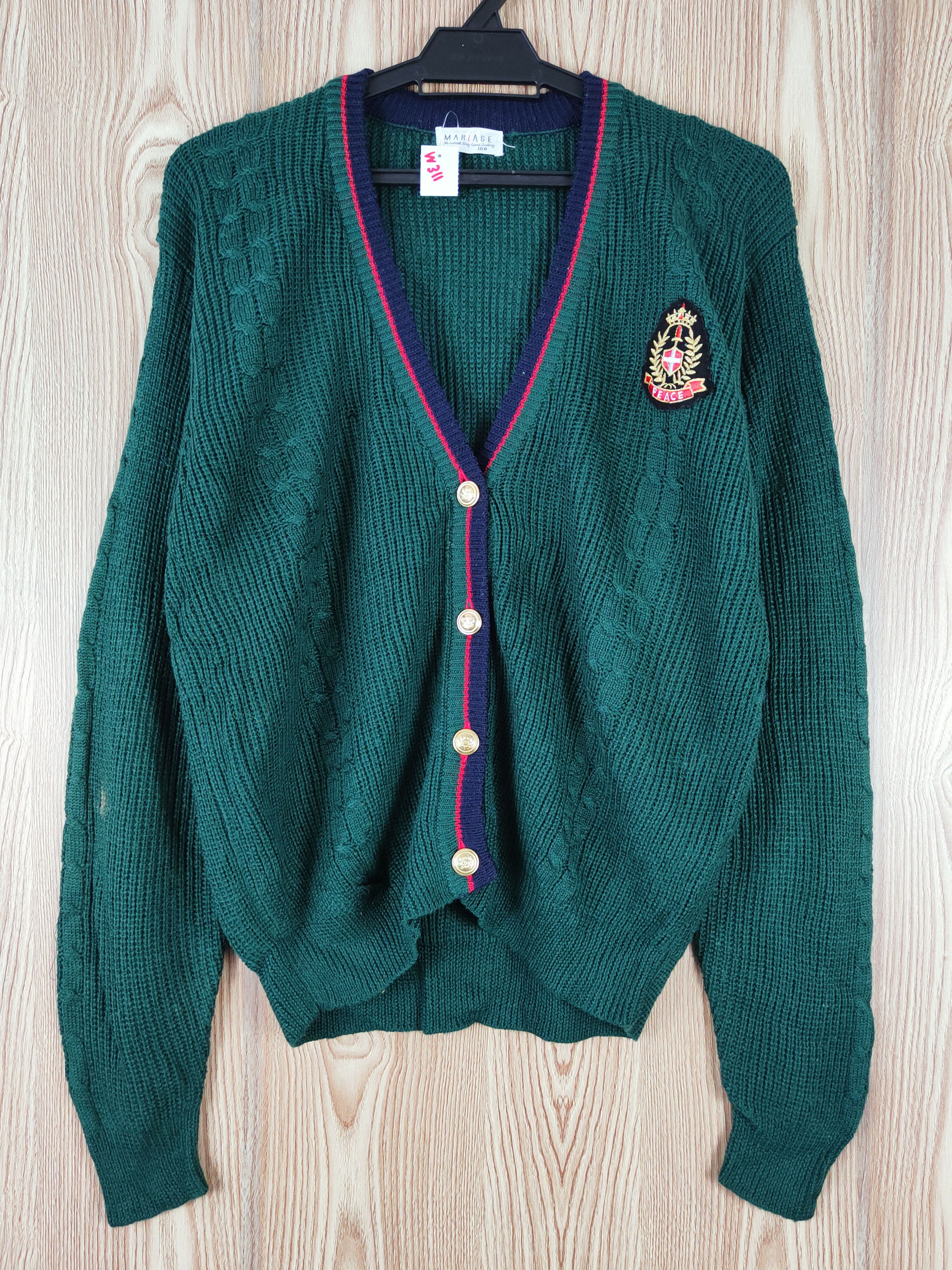 Japanese Brand Mariage Dark Green Knitwear Cardigan #W311 Size US M / EU 48-50 / 2 - 1 Thumbnail