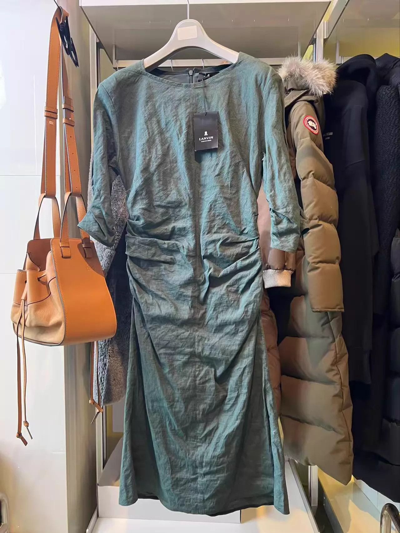Lanvin Lanvin Emerald Green Long Sleeve Dress 88 xxL Size XXL / US 16-18 / IT 52-54 - 2 Thumbnail