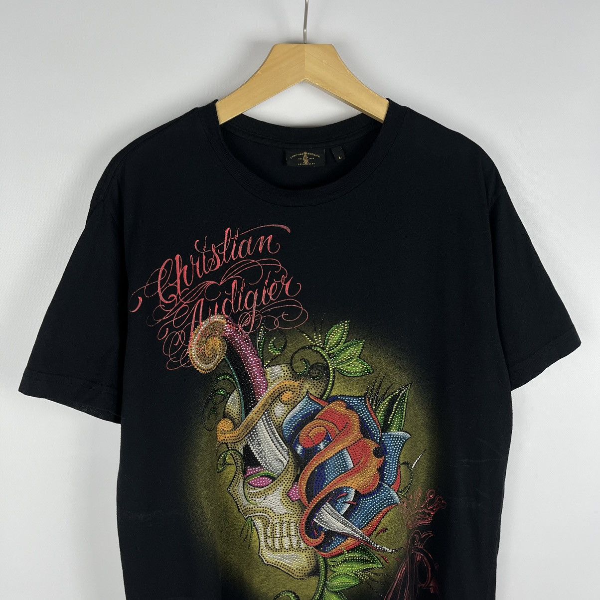 Christian Audigier Vintage Christian Audigier Ed Hardy rare y2k skulls tee 90’s Size US L / EU 52-54 / 3 - 2 Thumbnail