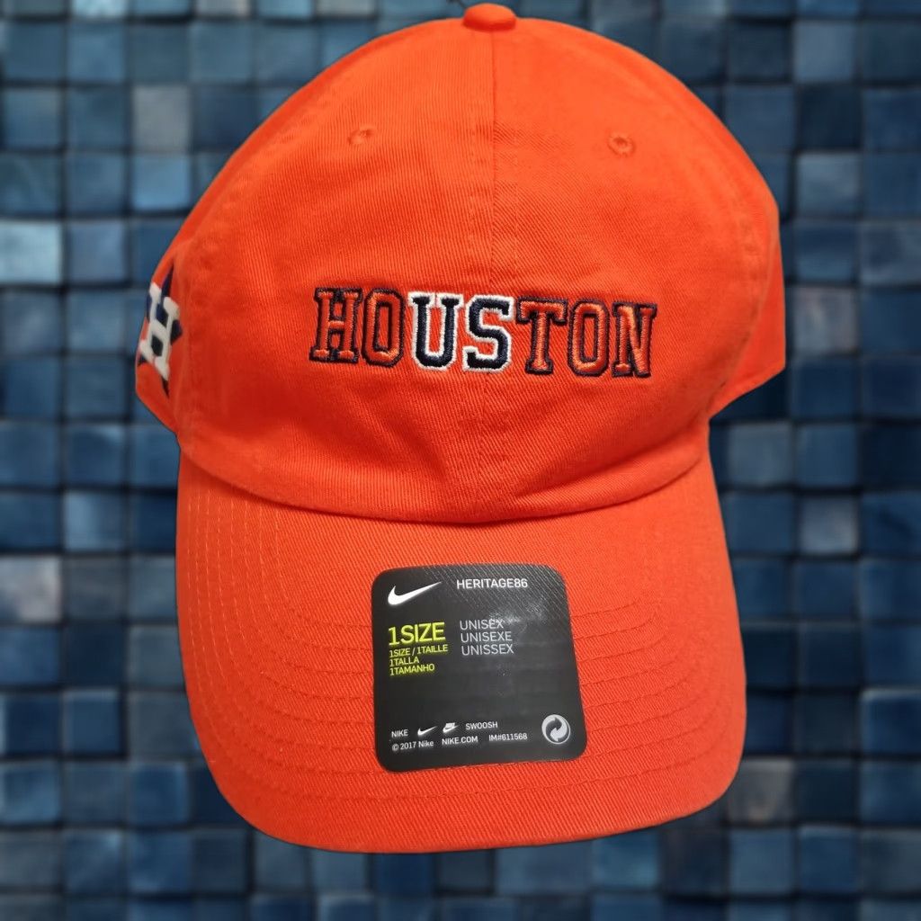 Nike Nike Hat Adjustable Baseball Cap Orange Men One Size Cotton Canvas Baseball Cap MLB 90s Colorful sports Mens Size ONE SIZE - 1 Thumbnail