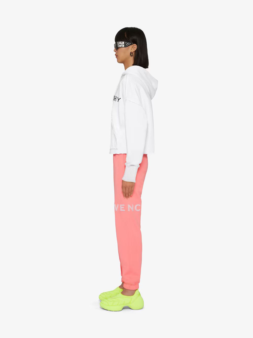 Givenchy o1srvl11e0625 Archetype Cropped Hoodie in White Size M / US 6-8 / IT 42-44 - 3 Thumbnail