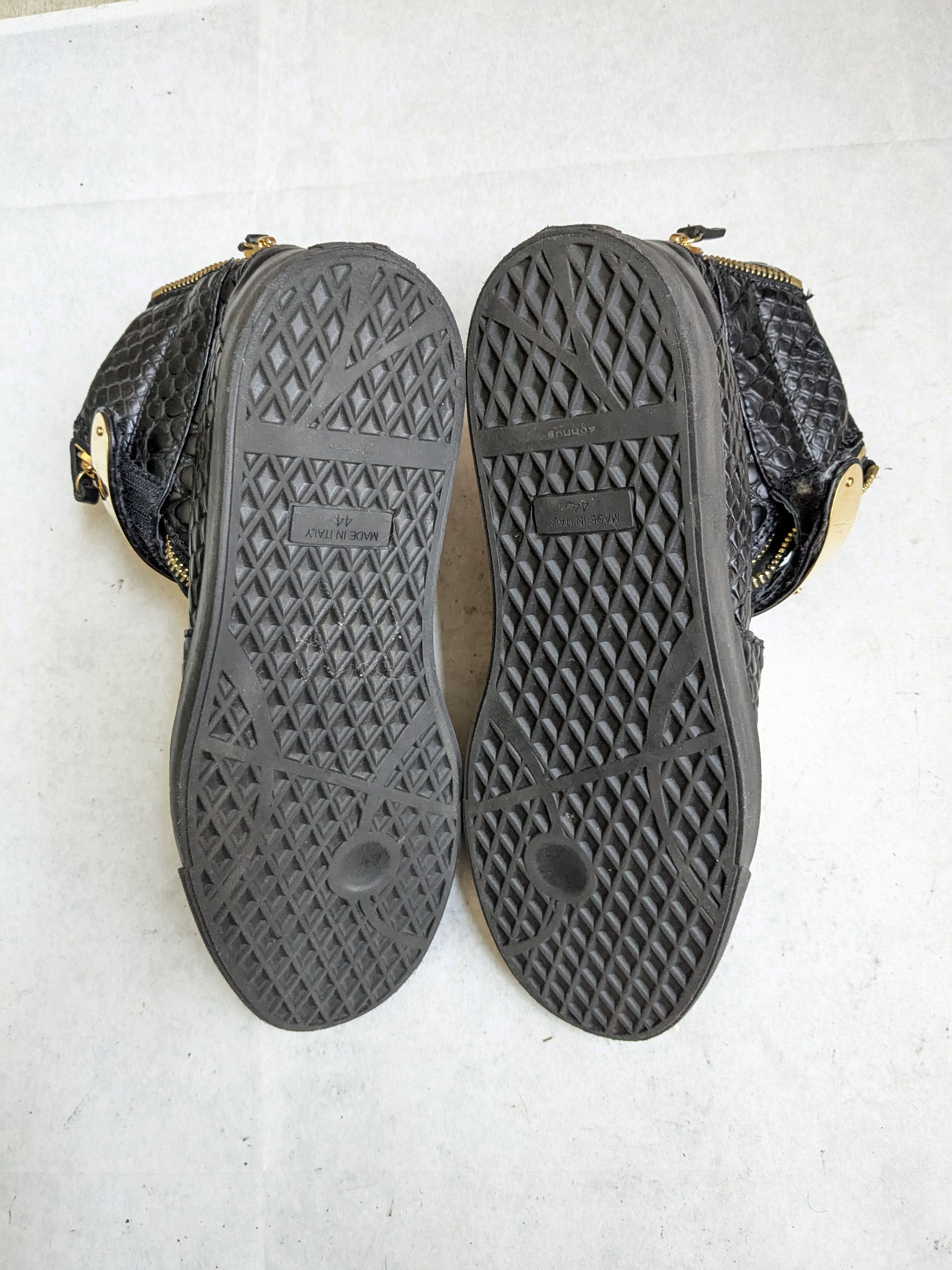 Giuseppe Zanotti Giuseppe Zanotti Sneakers Black Gold 11 44 High Tops Size US 11 / EU 44 - 13 Thumbnail