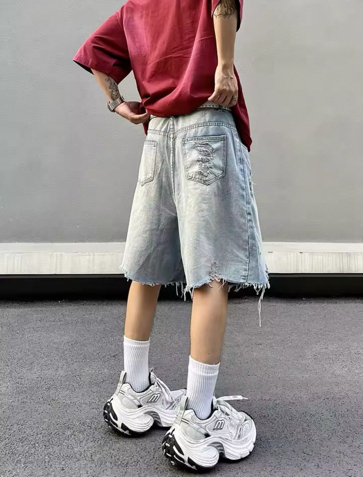 Jean High Street Ripped Short Jeans Size US 33 - 4 Thumbnail