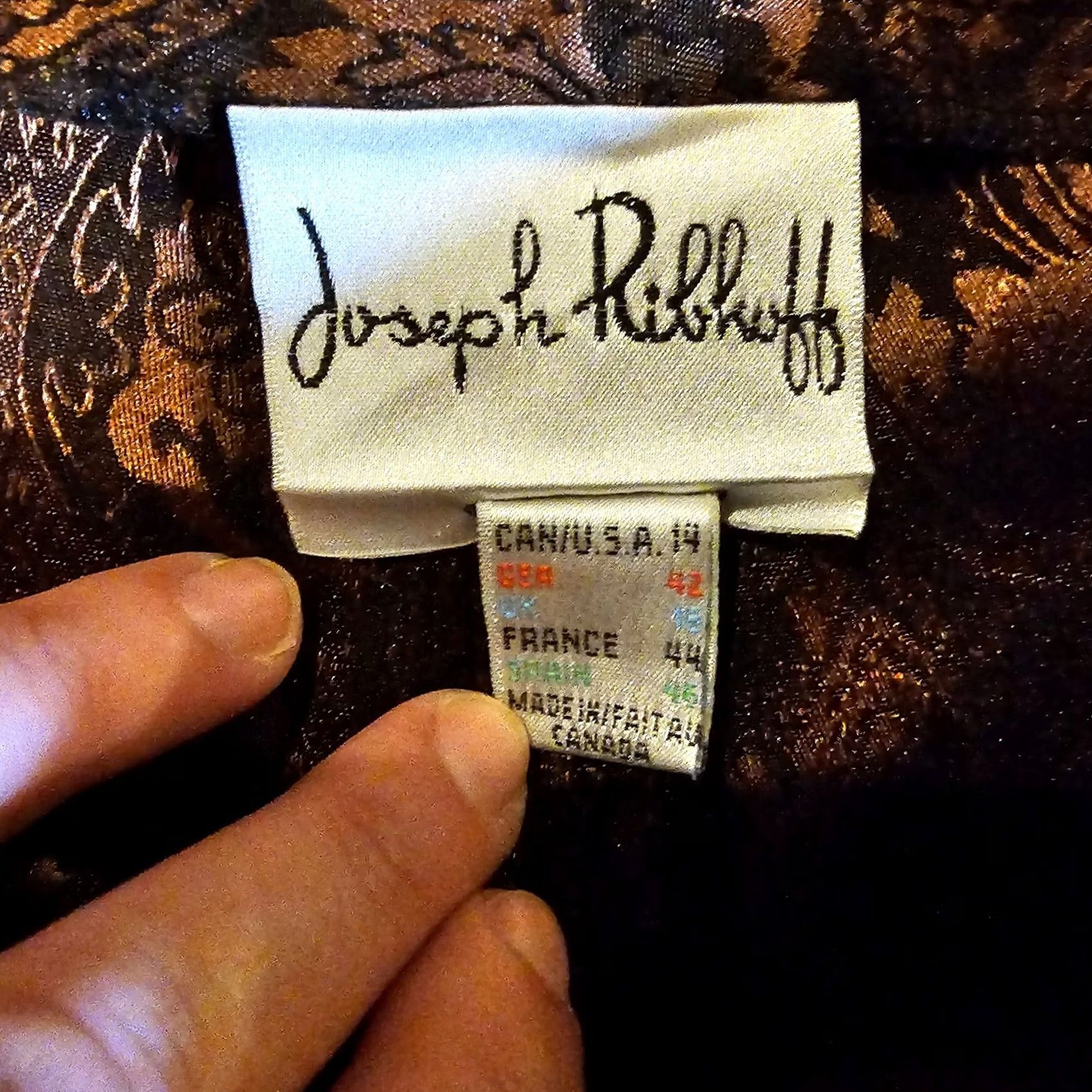 Joseph Ribkoff Joseph Ribkoff Pants Womens 14 Brown Black Damask Straight Leg Dress Pants Career Size 36" / US 14 / IT 50 - 3 Thumbnail