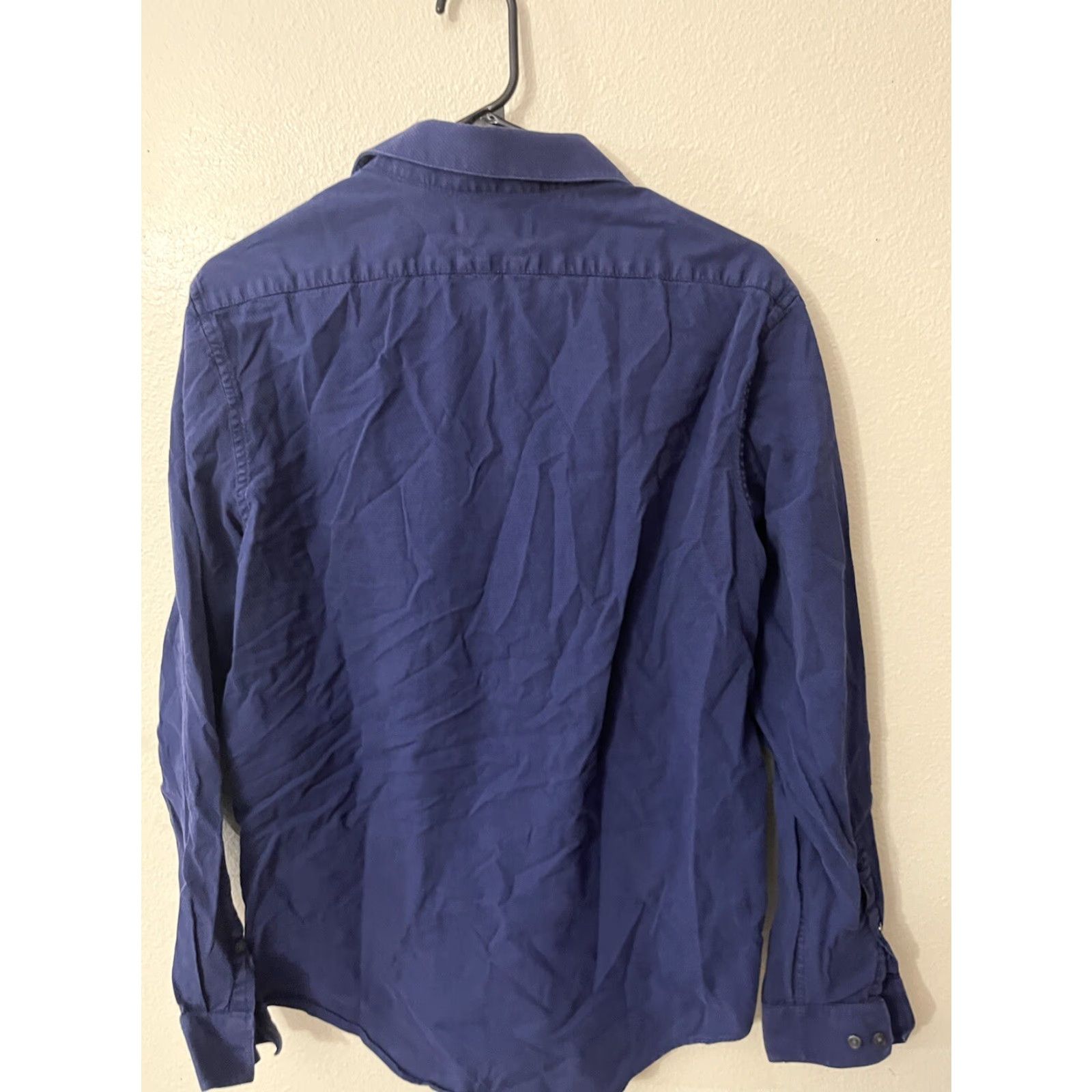 Calvin Klein VINTAGE CALVIN KLEIN Shirt Cotton Blue Solid Slim Fit Stretch 16 Large Size US L / EU 52-54 / 3 - 2 Thumbnail