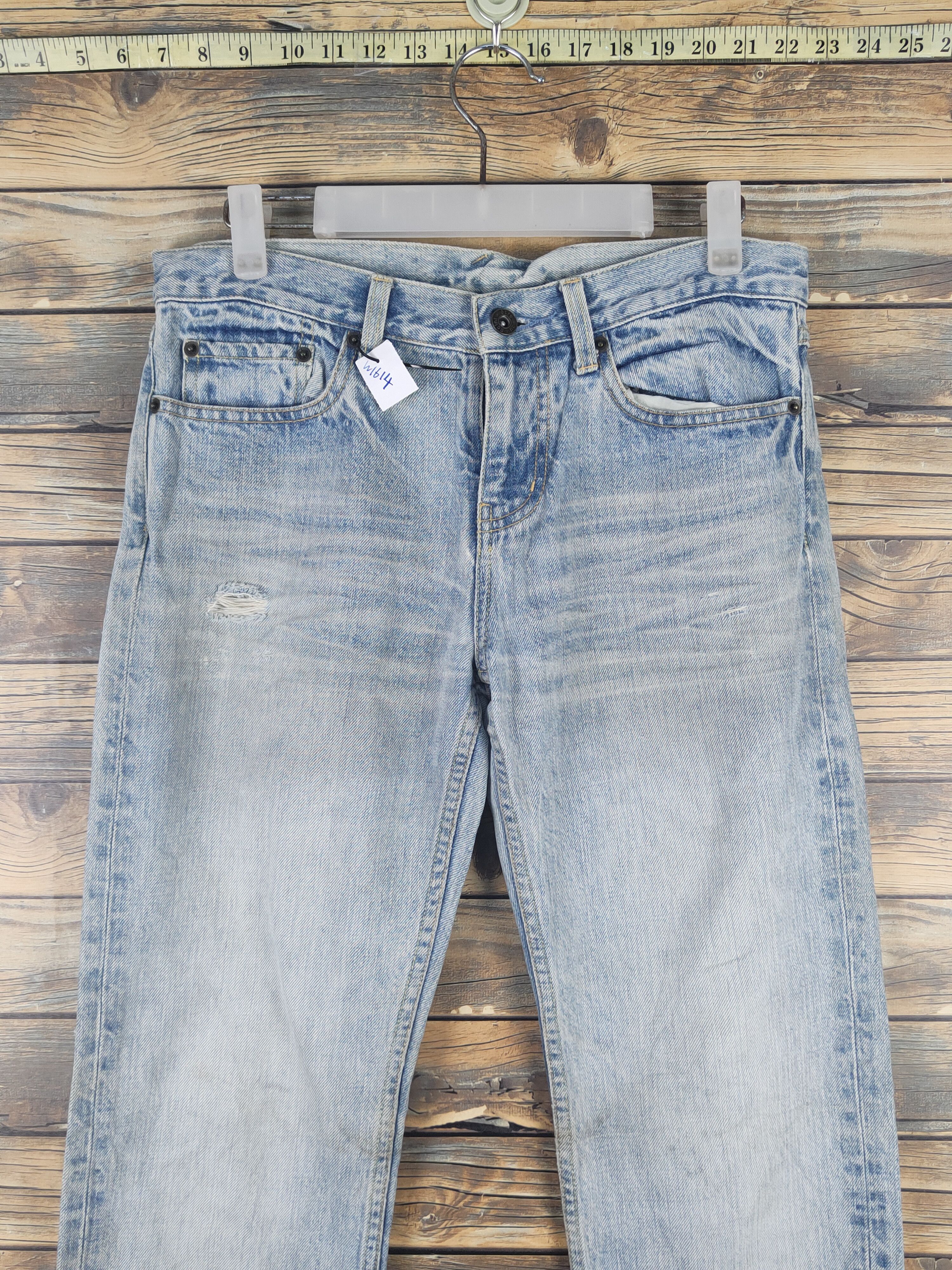 Japanese Brand Japan vintage Blue Distressed Ripped denim Jeans #W1614 Size US 30 / EU 46 - 2 Thumbnail