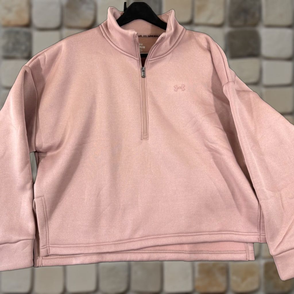 Under Armour Under Armour Fleece Sweater Womens XL Pink Half-Zip Mock Neck Pullover Long Sleeve NWOT Size XL / US 12-14 / IT 48-50 - 1 Thumbnail
