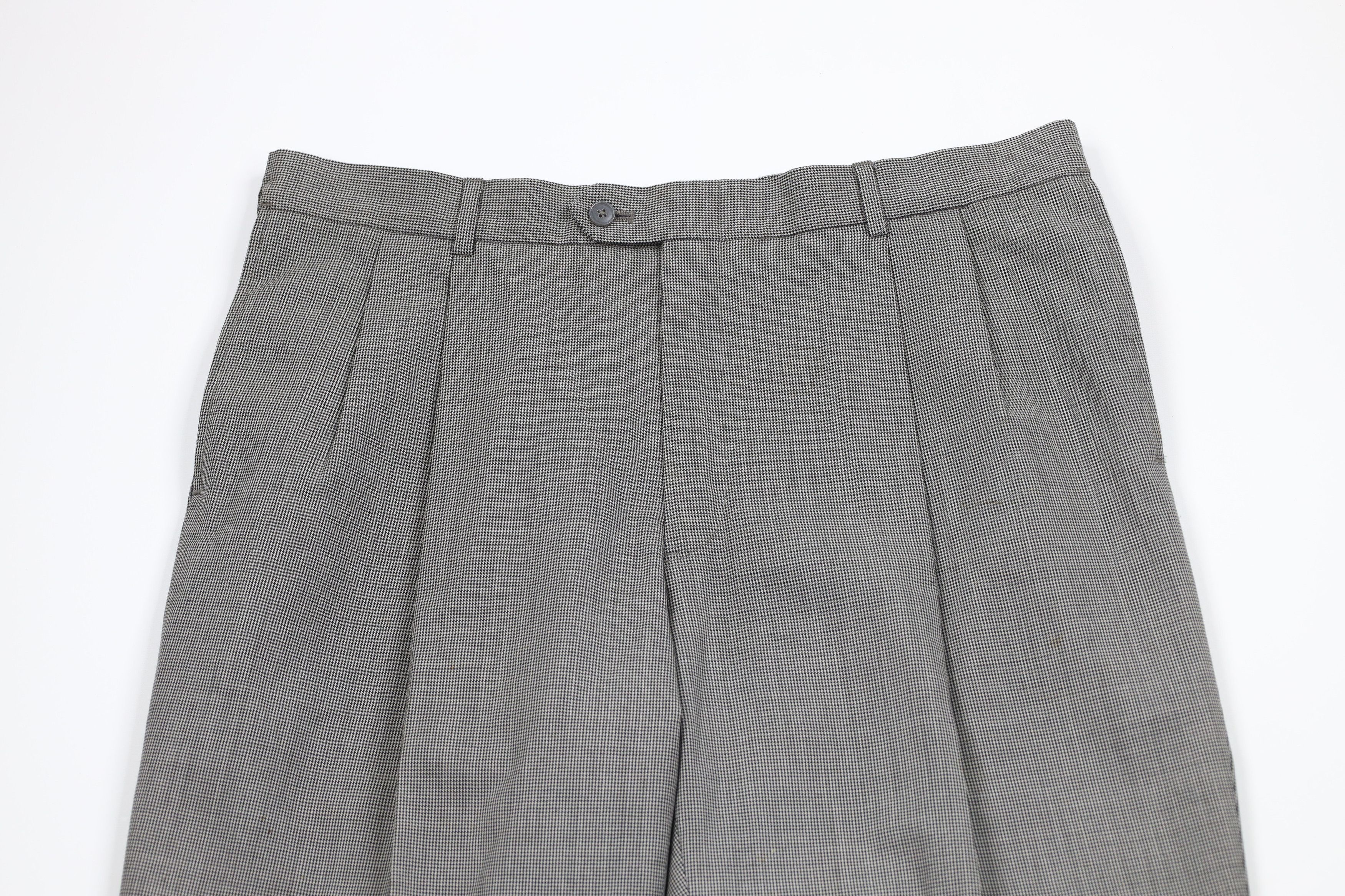 Vintage Vintage 90s Streetwear Wool Houndstooth Wide Leg Chino Pants Size US 36 / EU 52 - 2 Thumbnail