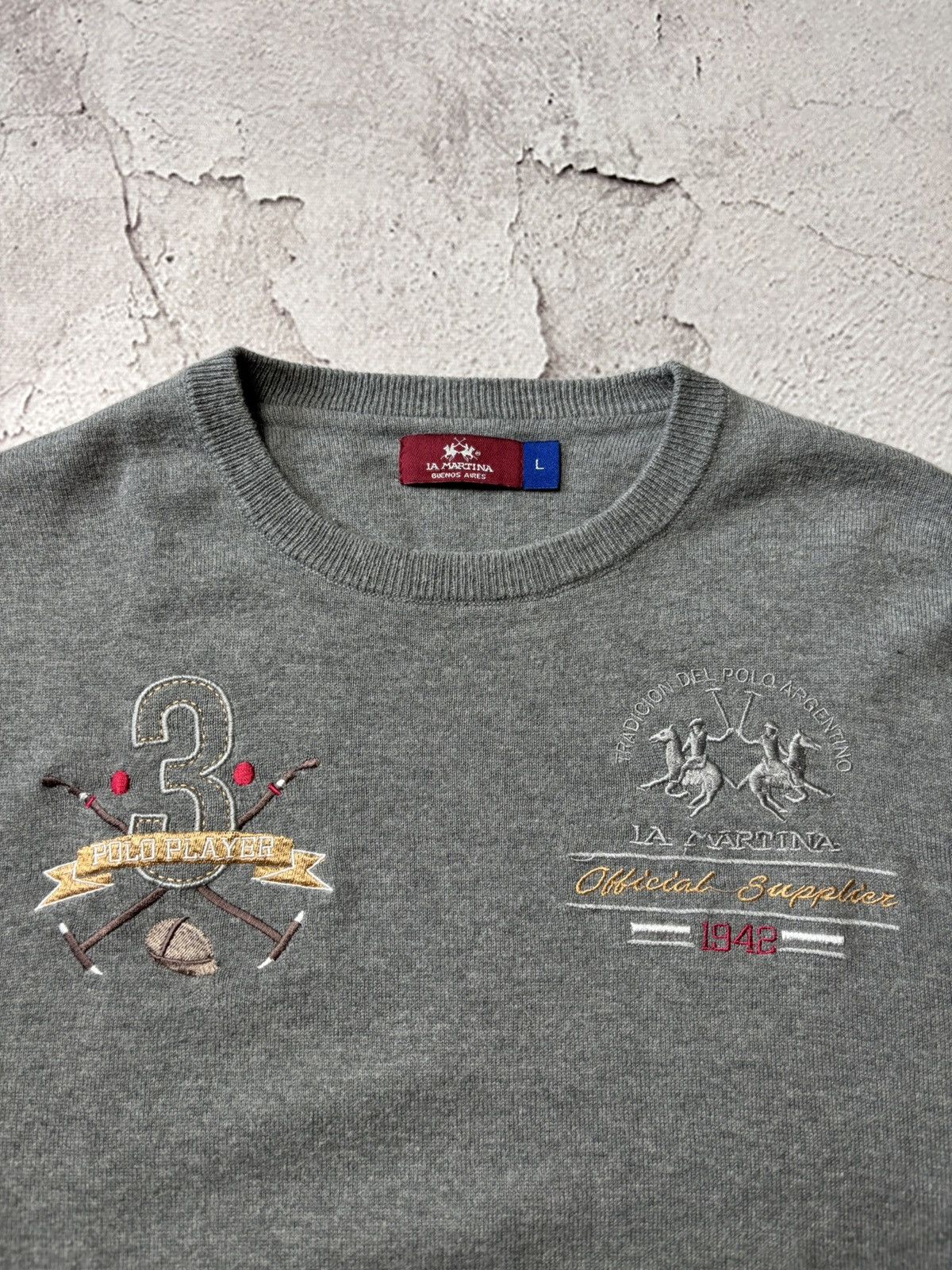La Martina La Martina Crewneck Sweater - Wool Blend - Size L Size US L / EU 52-54 / 3 - 2 Thumbnail