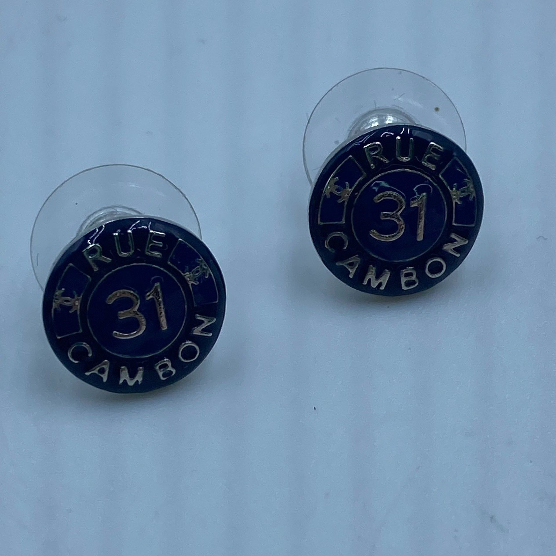 Chanel Chanel Dark Blue Enamel Earrings Size ONE SIZE - 1 Thumbnail