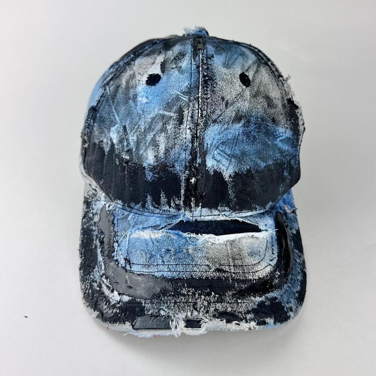 Other ASTROBOI* White/Black/Blue Denim Print Hat Size ONE SIZE - 1 Thumbnail