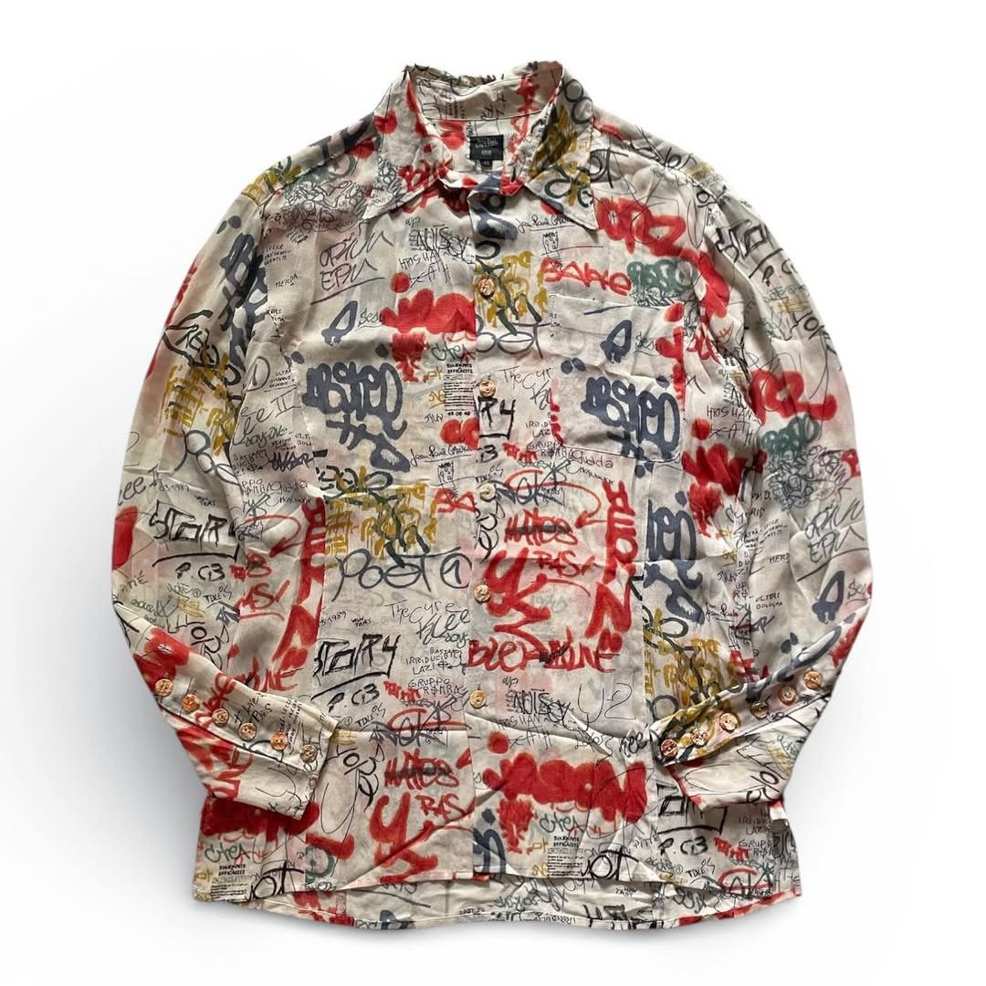 Jean Paul Gaultier Archive Jean Paul Gaultier SS1994 Graffiti Mesh Long Shirt Size US M / EU 48-50 / 2 - 3 Thumbnail
