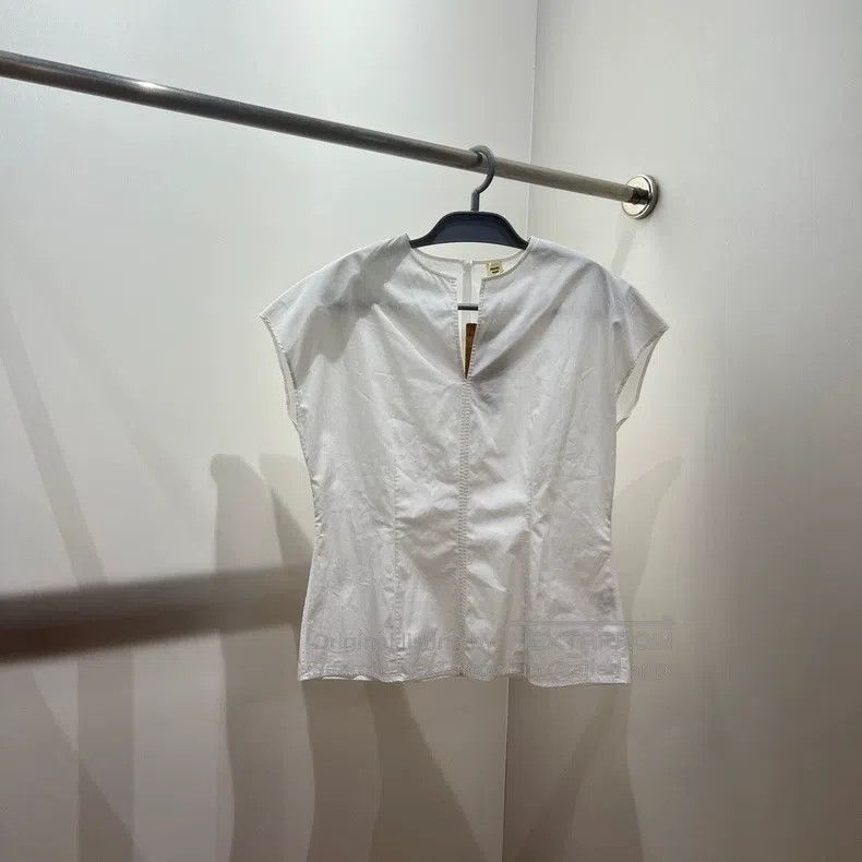 Hermes Hermes Sleeveless Open Collar Shirt - Cotton Size XS / US 0-2 / IT 36-38 - 1 Thumbnail
