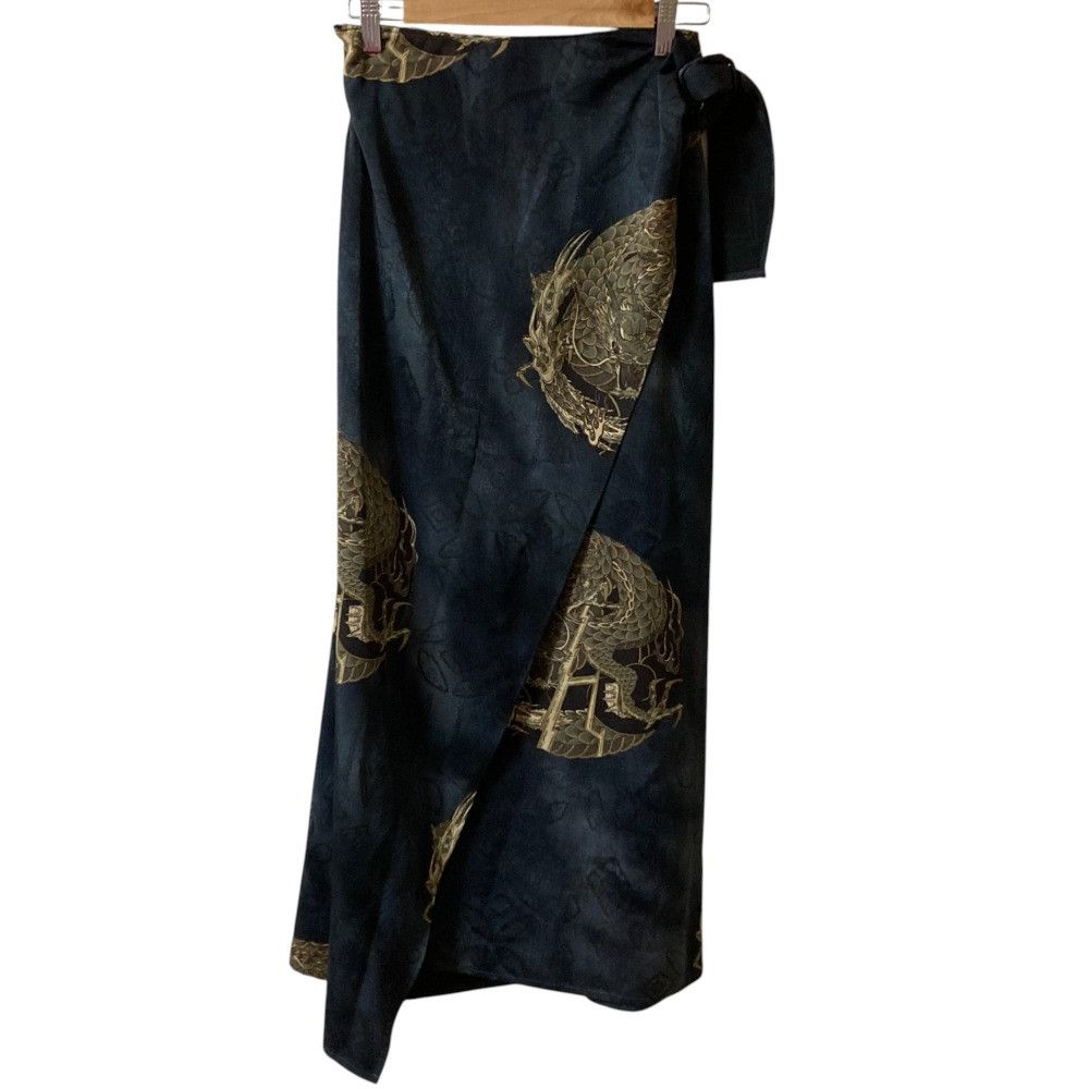 Other Other Ficce Donna Dragon Japanese Pattern Long Wrap Skirt Others Skirts DUTY FREE for USA Size ONE SIZE - 1 Thumbnail