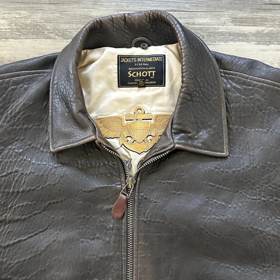 Schott Vintage Schott G-1 M-422 B Wings Of Gold Bomber Jacket 4XL Size US XXL / EU 58 / 5 - 4 Thumbnail