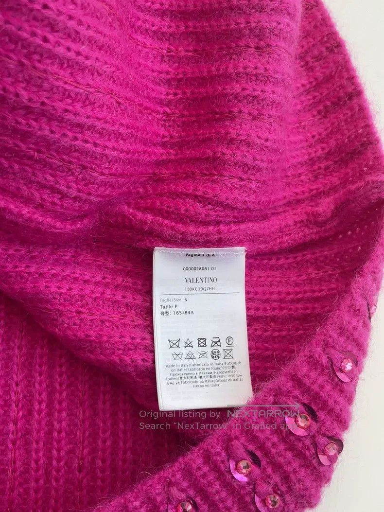 Valentino Valentino Autumn/winter rose red rhinestone sequin mohair Size S / US 4 / IT 40 - 6 Thumbnail