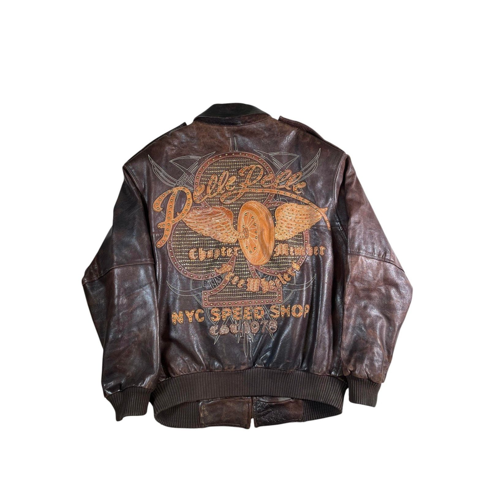 Pelle Pelle Pelle Pelle Speed Shop Brown Varsity Jacket Size US XL / EU 56 / 4 - 2 Thumbnail