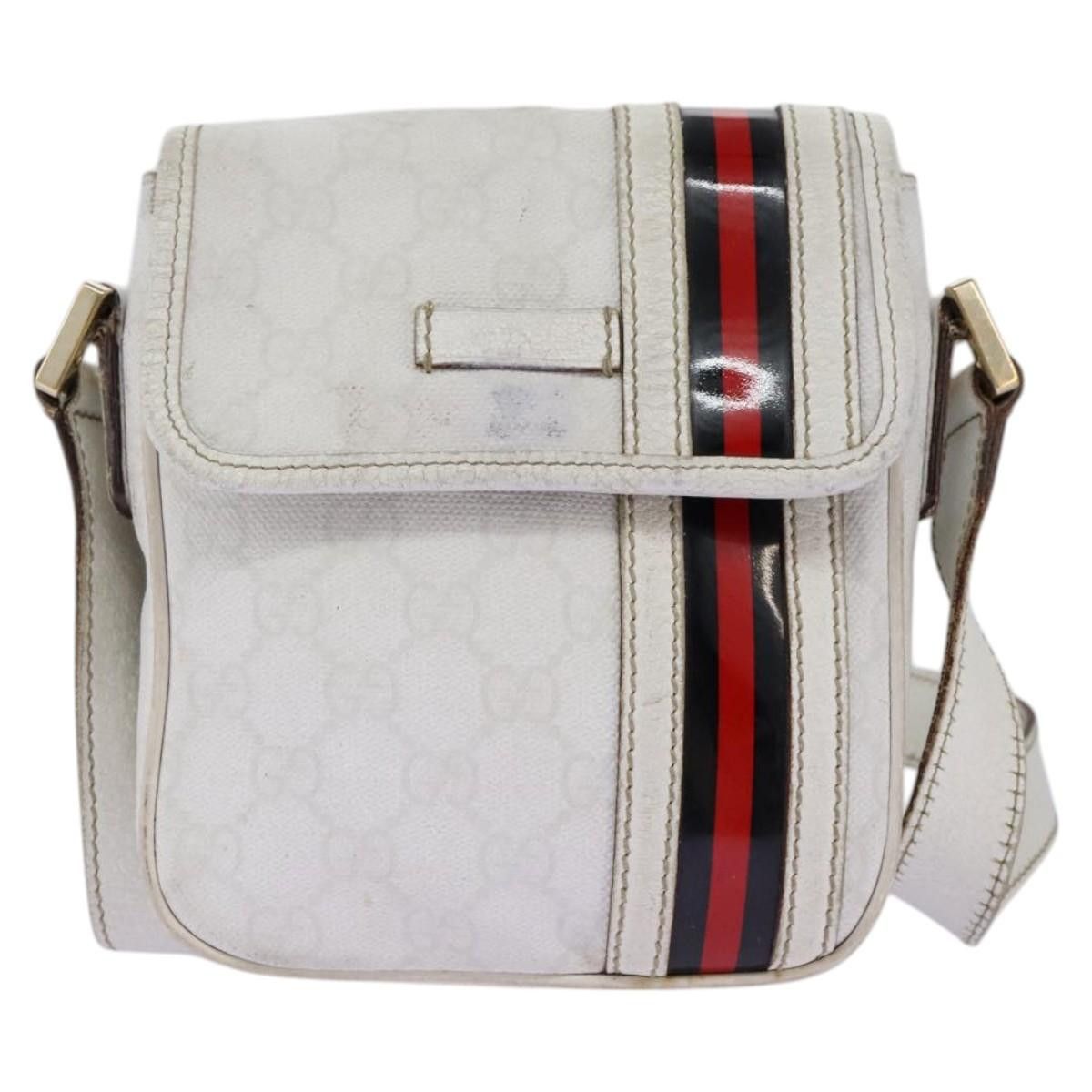 Gucci GUCCI GG Supreme Sherry Line Shoulder Bag Pvc White Gold Size ONE SIZE - 13 Thumbnail