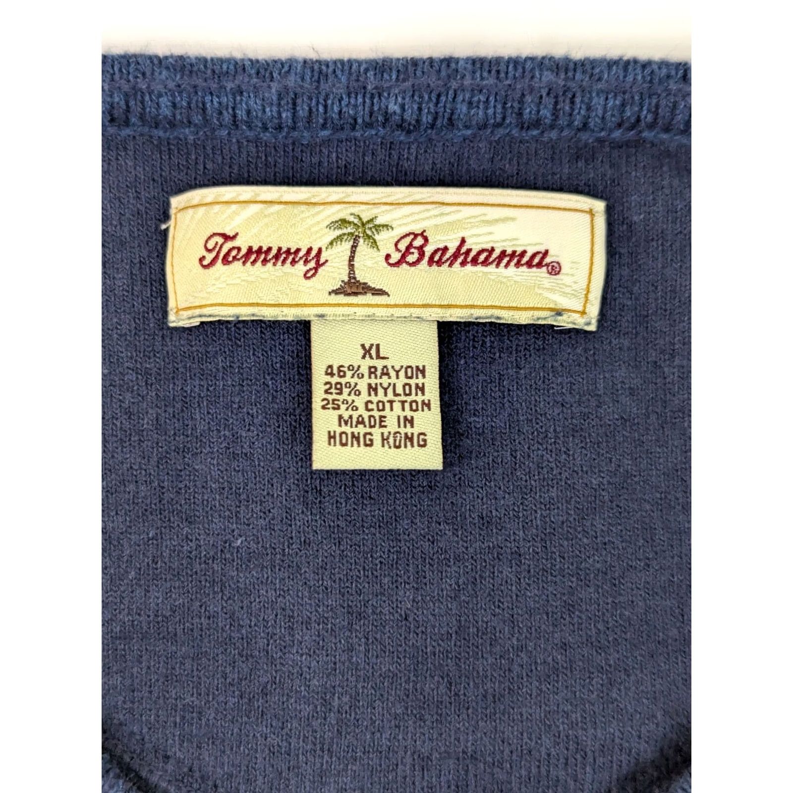 Tommy Bahama Tommy Bahama Sweater Men XL Pullover V-Neck Heathered Blue Mid-Weight Knit Lounge Casual Shirt Size US XL / EU 56 / 4 - 2 Thumbnail