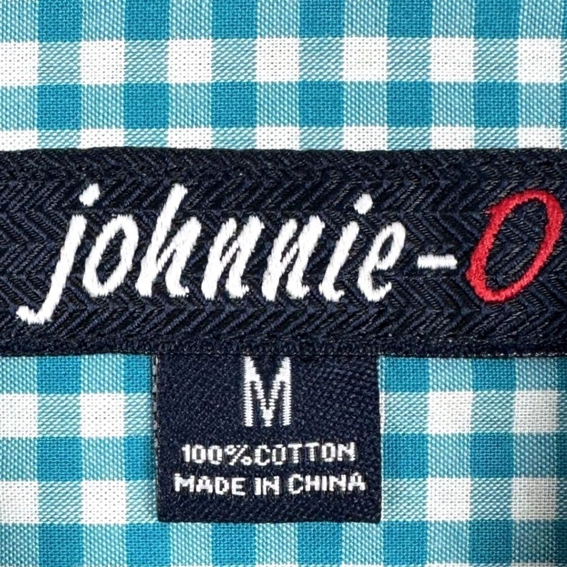 johnnie-O Johnnie-O Shirt Mens M Teal White Button-Down Gingham Check Long Sleeve EUC Size US M / EU 48-50 / 2 - 4 Thumbnail