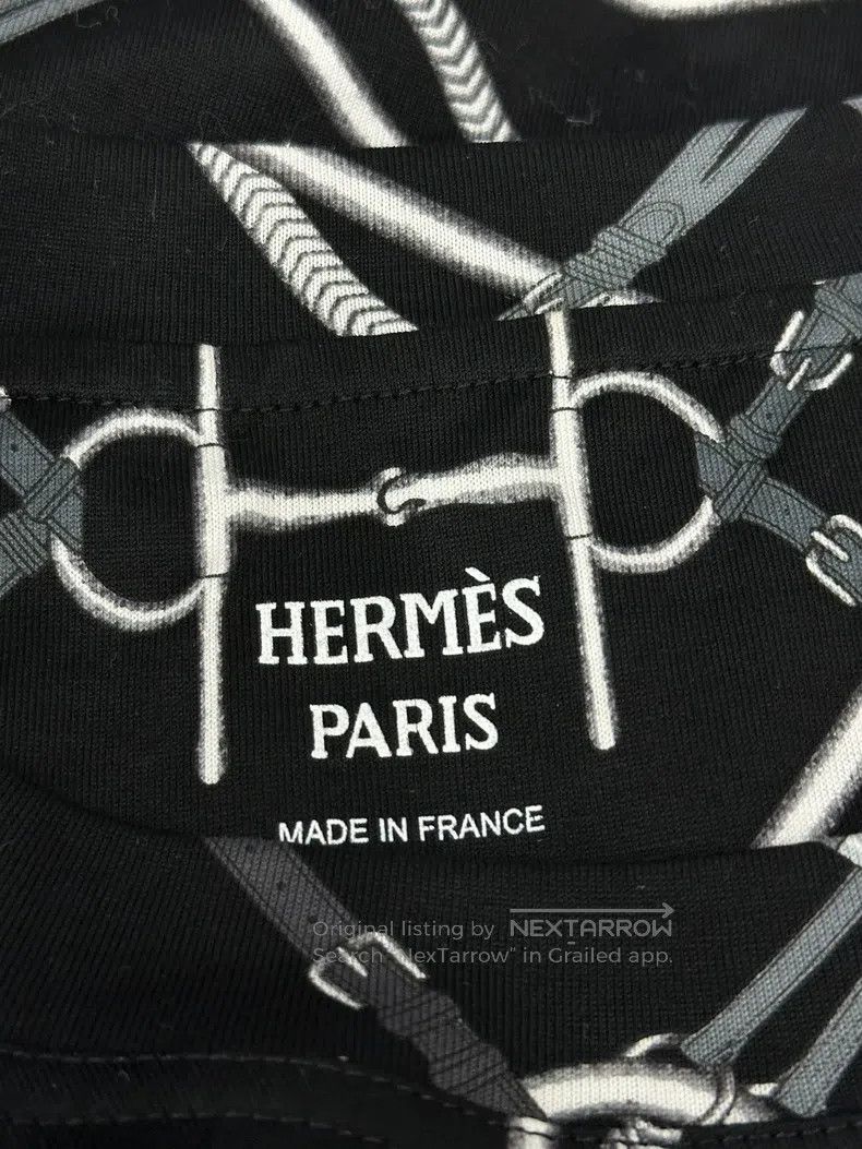 Hermes Hermes Black Short Sleeve Printed T-Shirt Top Size S / US 4 / IT 40 - 4 Thumbnail