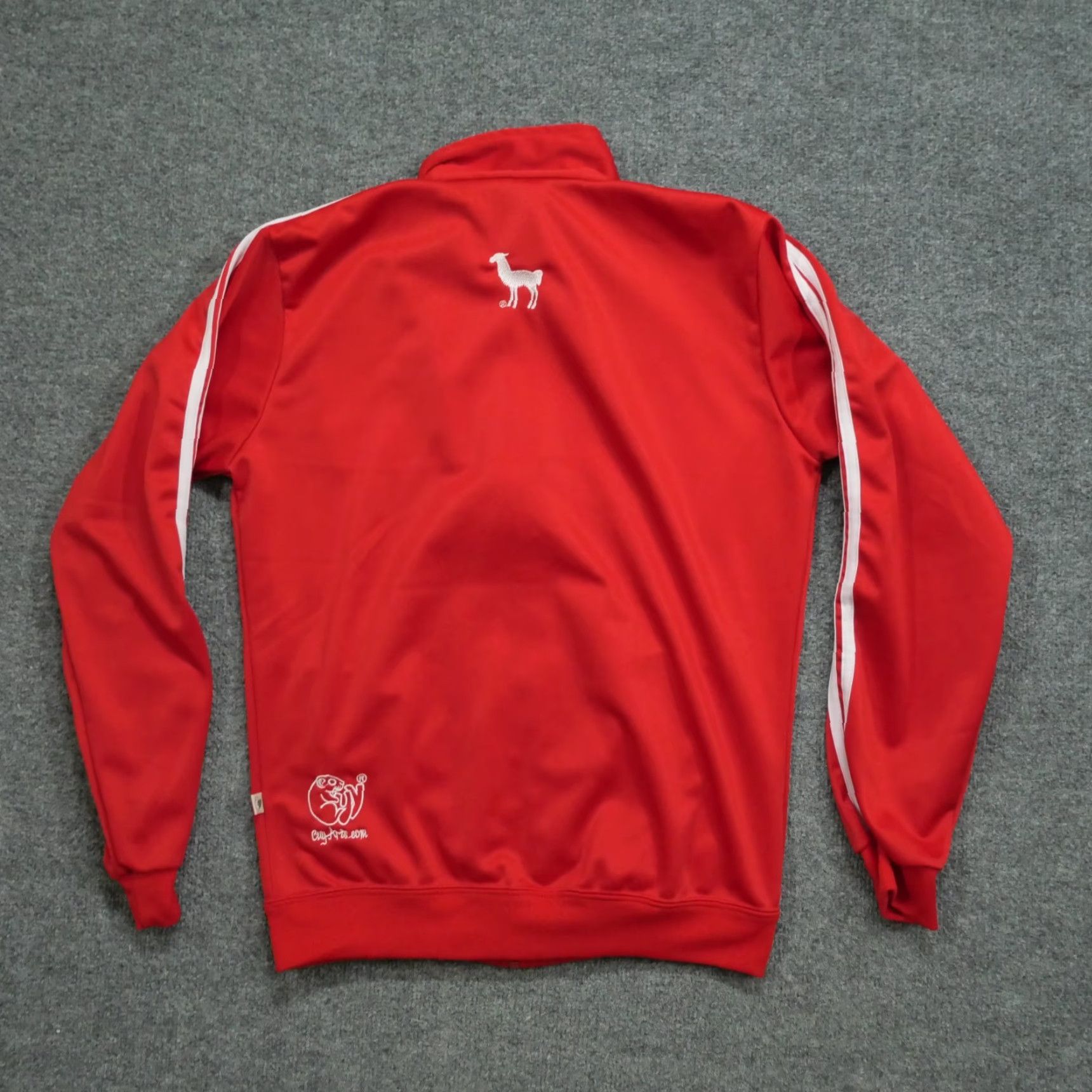 Vintage VINTAGE Cuy Arts Jacket Mens Regular Red - Bomber Jacket - Zip Up - Adult Medium - Y2K - Track - Polyester - Jacket - Red White Size US L / EU 52-54 / 3 - 7 Thumbnail