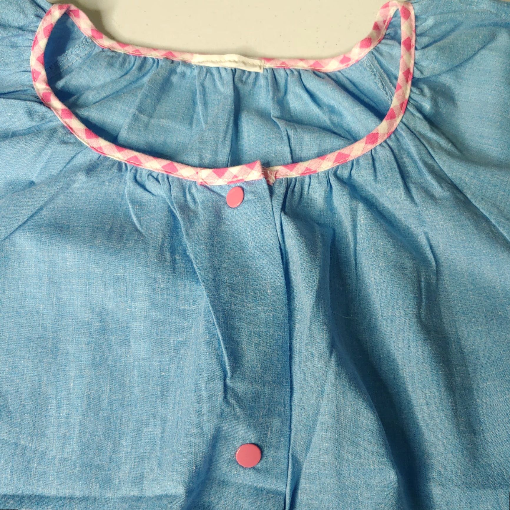 Vintage VINTAGE Lightweight Cotton Womens Medium Nightgown Gown Blue Heart Retro Snap Front Size M / US 6-8 / IT 42-44 - 4 Thumbnail