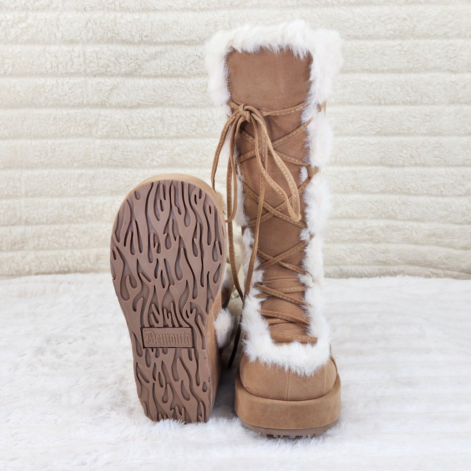 Other DEMONIA Cubby 311 Stomper Tan Mammoth Platform Goth Punk Kne Size US 7 / IT 37 - 6 Thumbnail