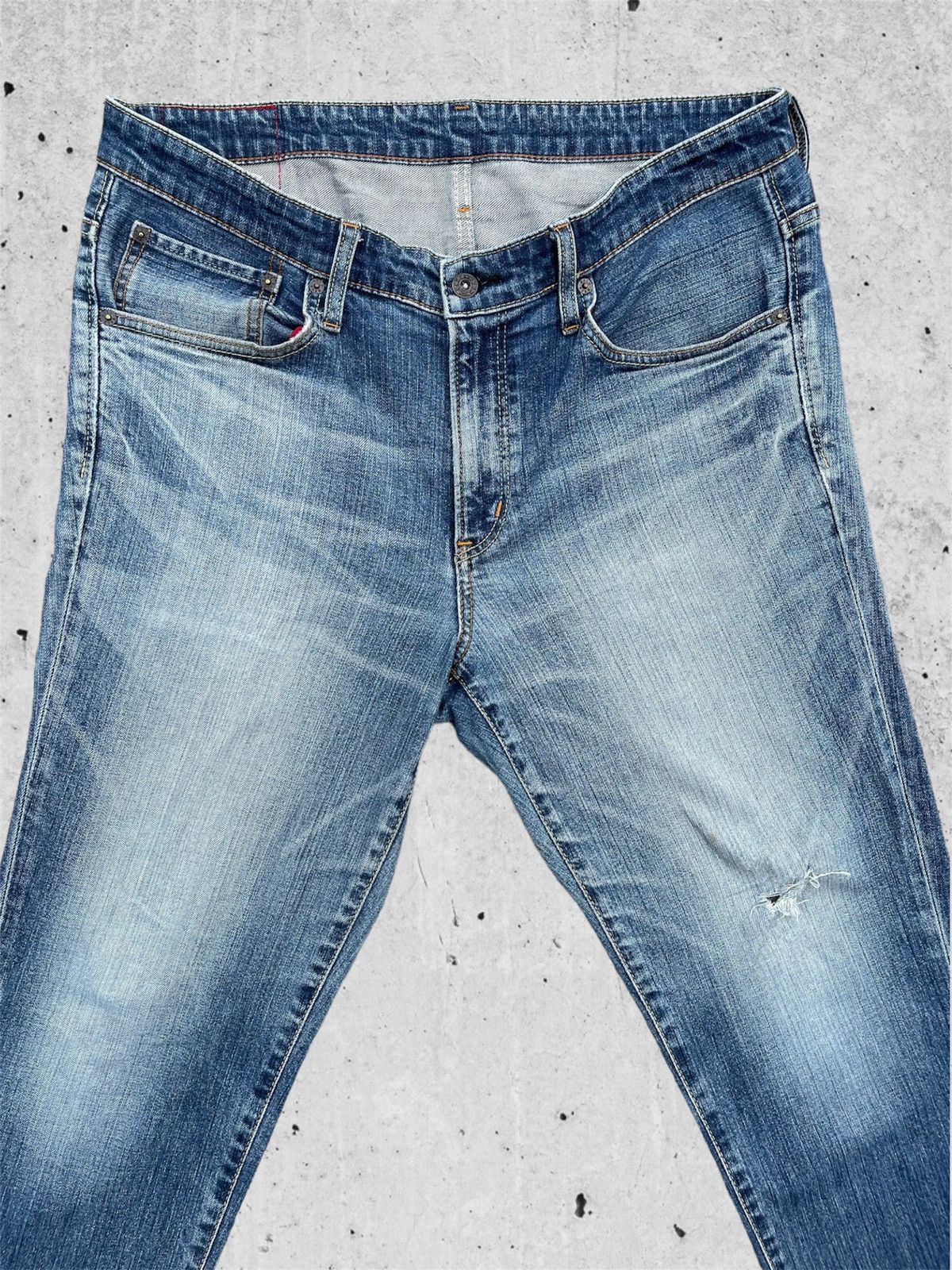 Japanese Brand 🔥 Edwin Gold Rush Distressed Denim W36 🔥 Size US 36 / EU 52 - 3 Thumbnail