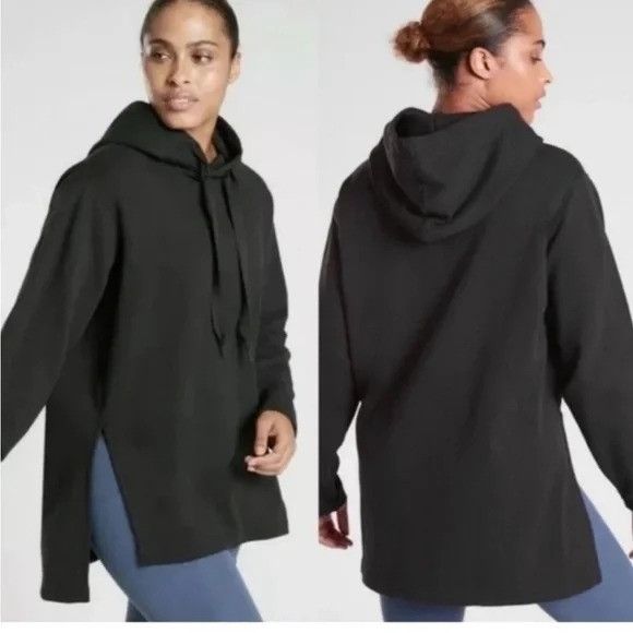 Athleta Athleta Yogi Oversized Black Hoodie With Side Slits Size S / US 4 / IT 40 - 1 Thumbnail