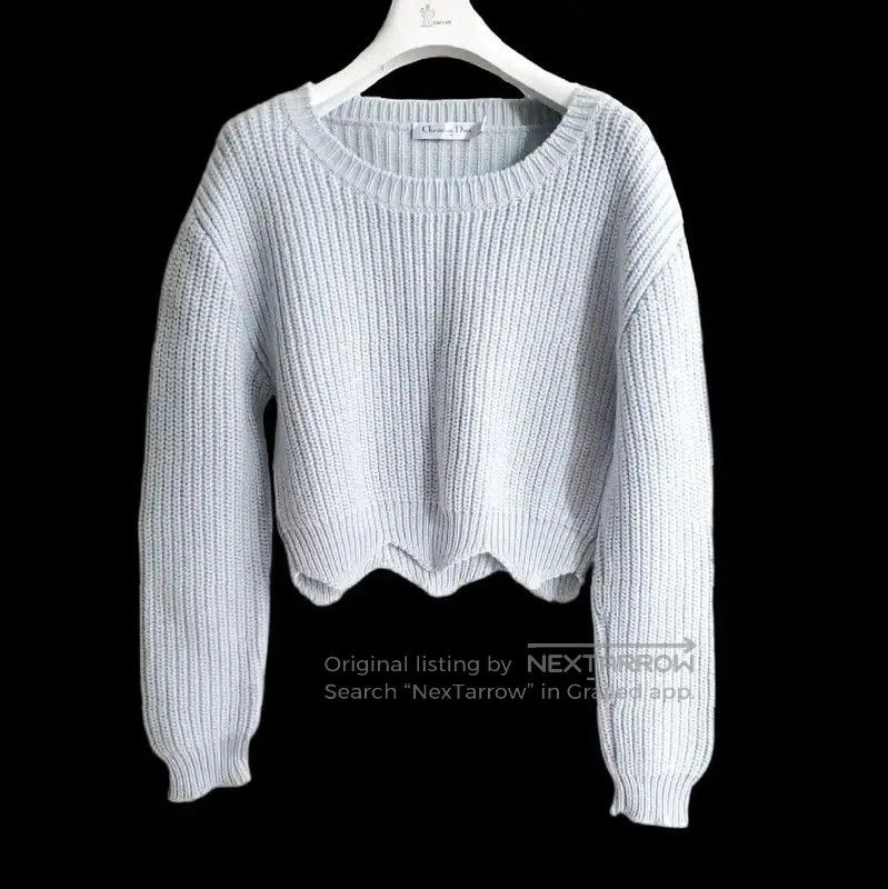 Dior Dior Light Blue Wool Cropped Sweater for Women . Size S / US 4 / IT 40 - 1 Thumbnail