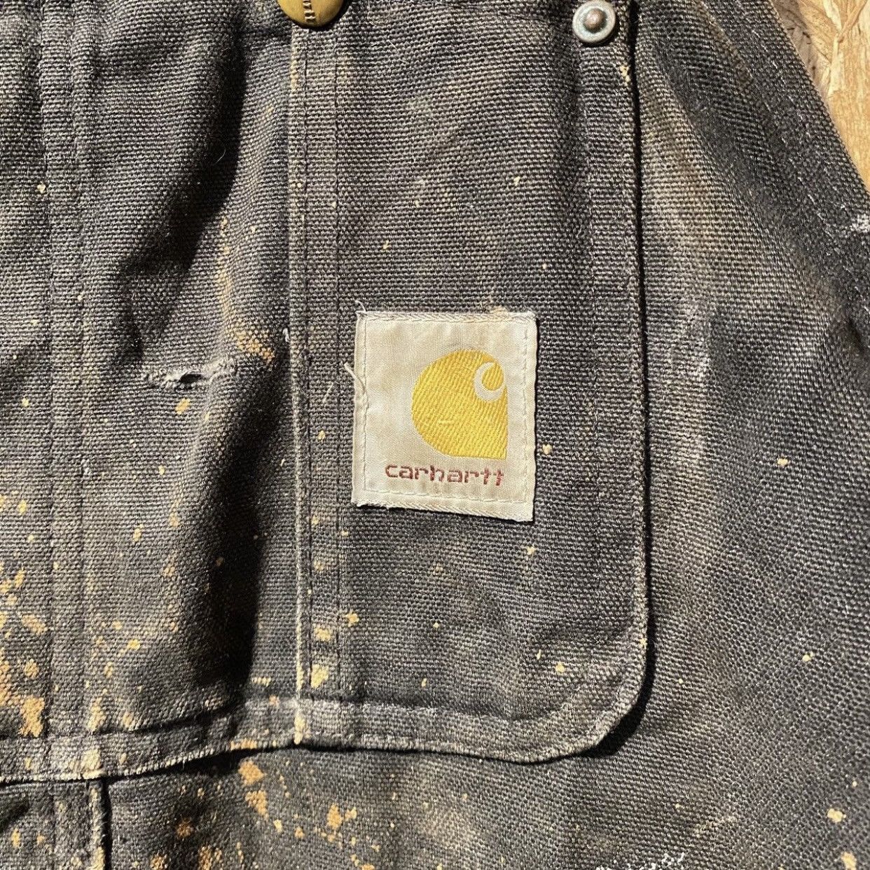 Carhartt × Carhartt Wip × Vintage Carhartt Men's Black Bib Patched /marked Carpenter Dungarees Size US 42 / EU 58 - 4 Thumbnail