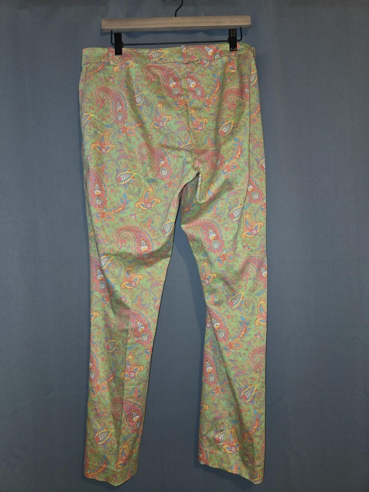 Lauren Ralph Lauren Lauren Ralph Lauren Lime Green Pink Paisley Chino Pants 14 Size 36" / US 14 / IT 50 - 2 Thumbnail