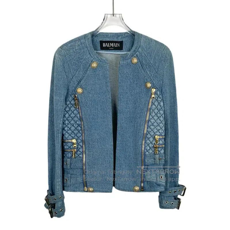 Balmain Balmain Blue Cotton Women's Jacket . Size XS / US 0-2 / IT 36-38 - 1 Thumbnail