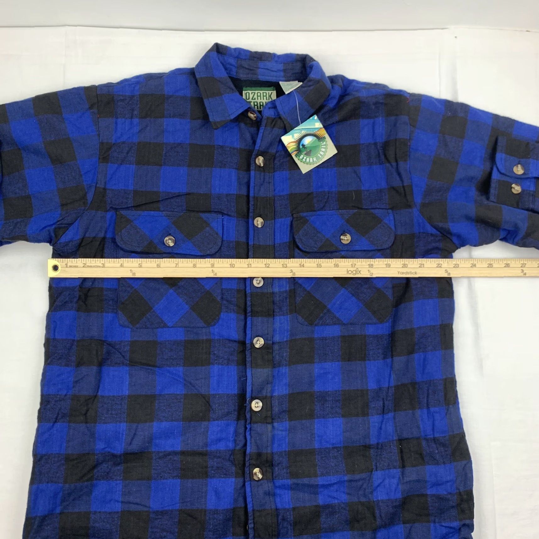 Vintage VINTAGE Ozark Trail Fleece Lined Flannel Shirt Mens Adult Medium Blue Plaid 90s Y2K Outdoor Casual Size US M / EU 48-50 / 2 - 7 Thumbnail