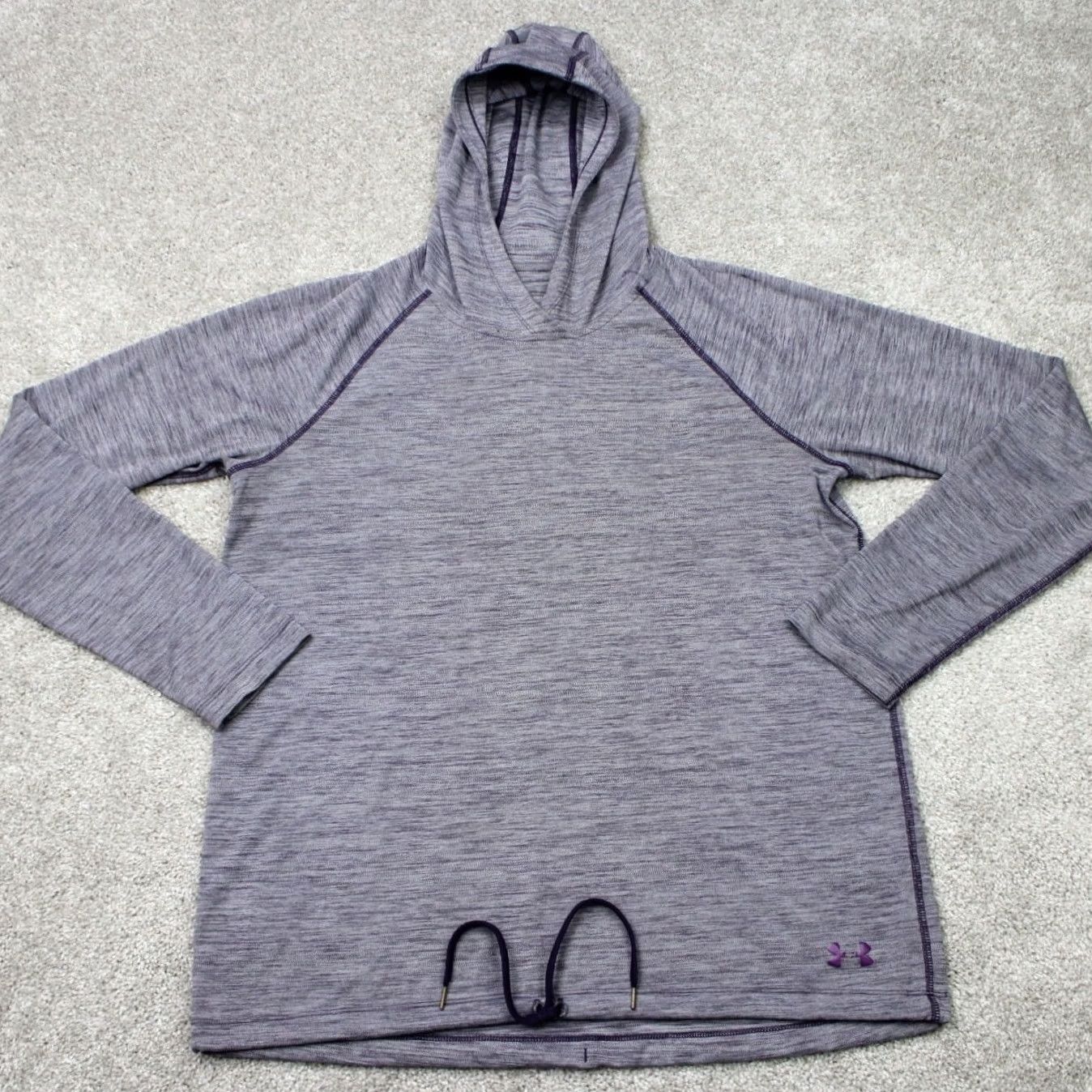 Under Armour Under Armour Hoodie Womens Large Purple Logo Athletic Pullover Hoodie Jacket Shirt Size L / US 10 / IT 46 - 2 Thumbnail