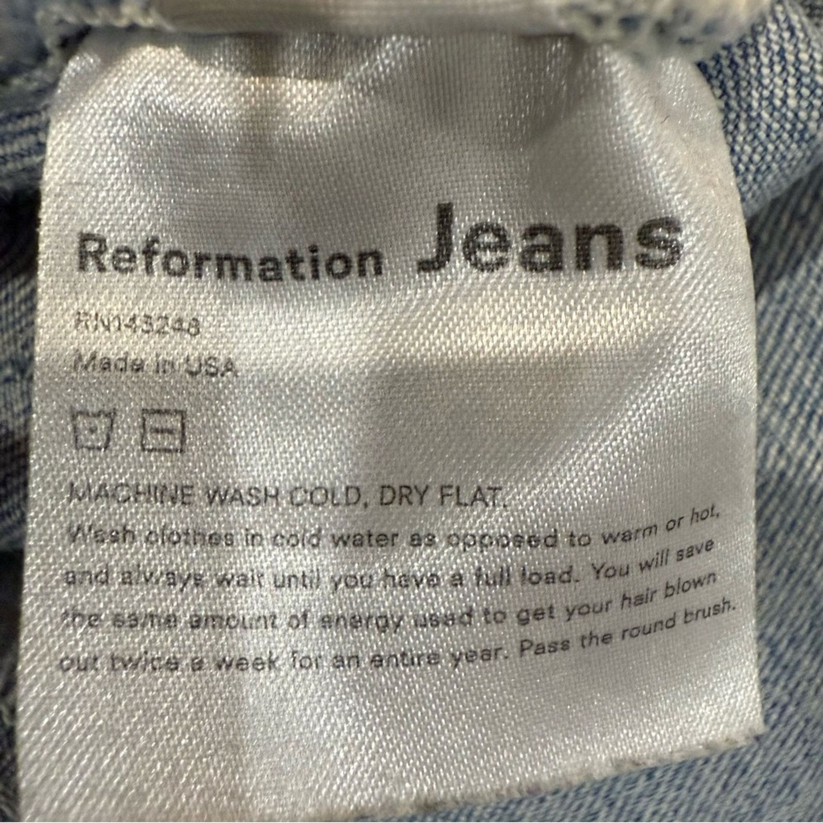 Reformation Reformation Ultra High Rise Skinny Denim Jeans Womens 24 Size 24" / US 00 / IT 34 - 10 Thumbnail