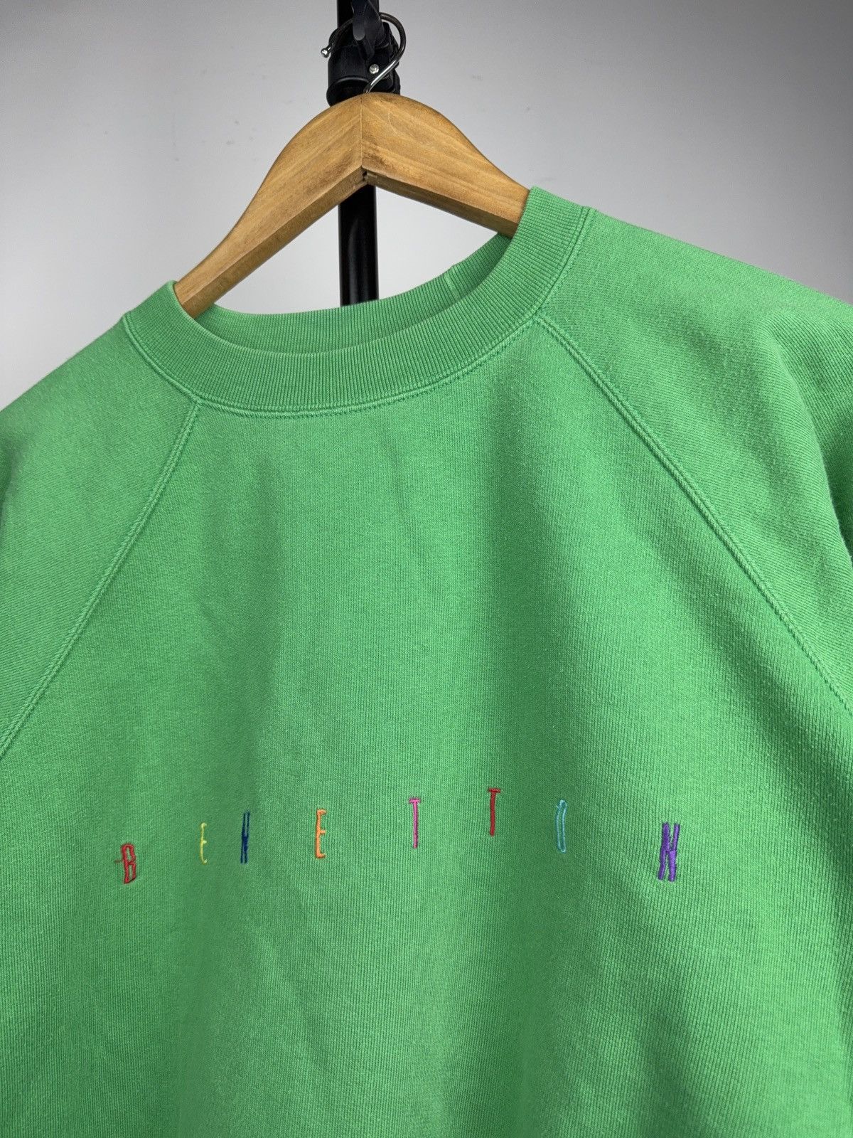 United Colors Of Benetton 80s United Colors of Benetton Green Embroidered Sweatshirt Size US S / EU 44-46 / 1 - 2 Thumbnail