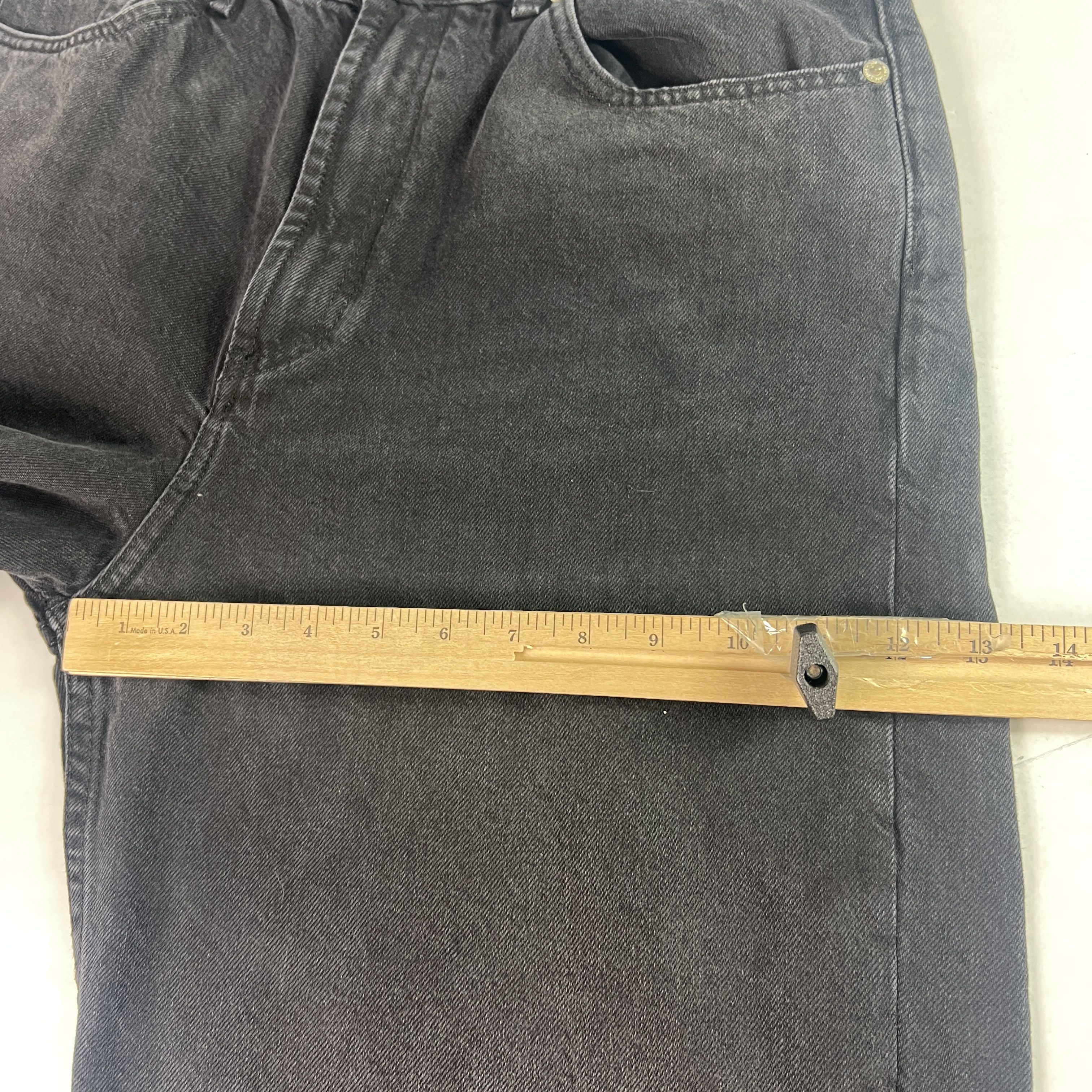 Zara Zara Jeans High Rise Wide Leg Black Raw Bottom Hem Denim Size 33" - 19 Thumbnail