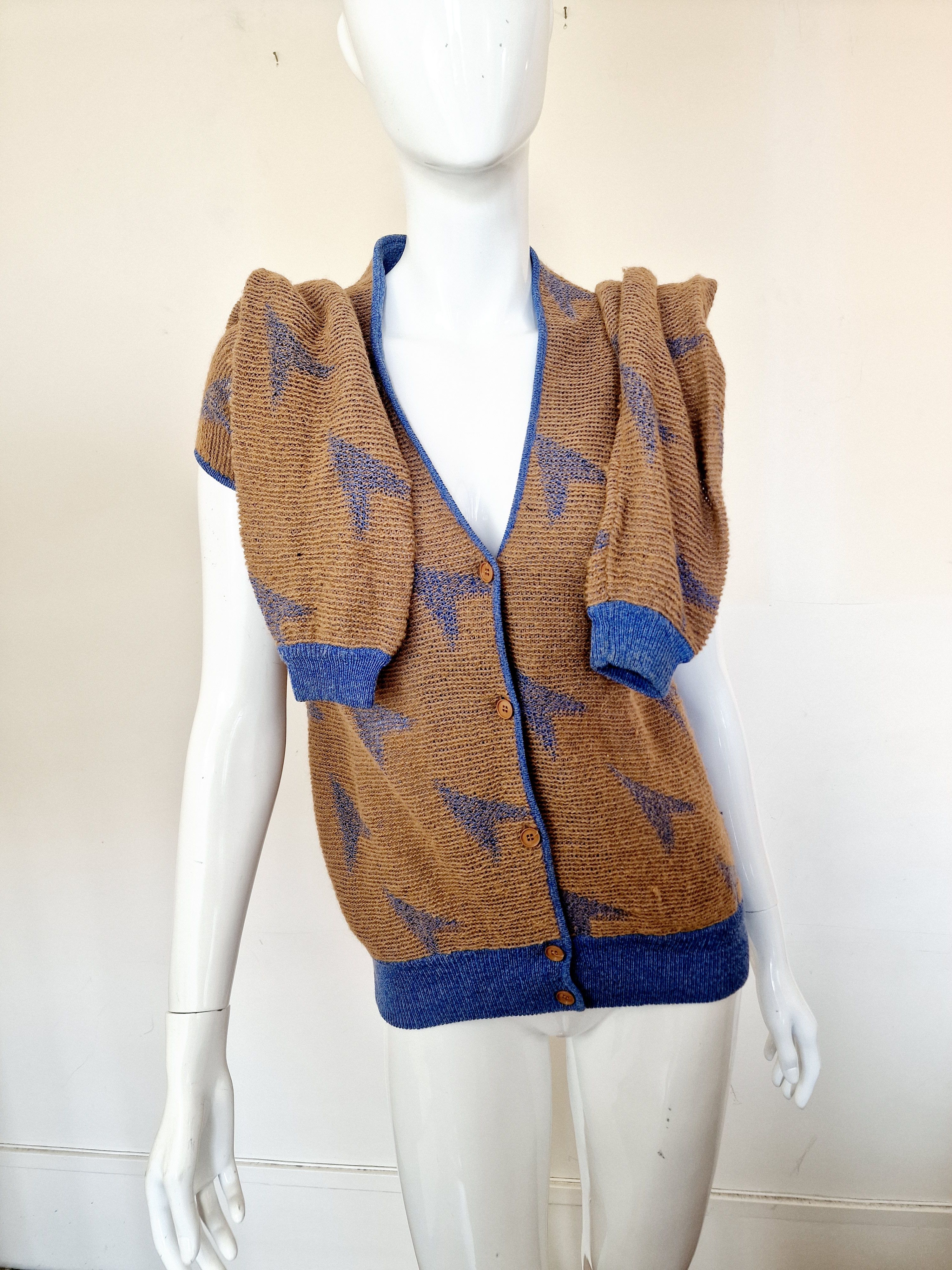 Issey Miyake Issey Miyake Cut out 80s Top Sweater Cardigan Pullover Size US M / EU 48-50 / 2 - 4 Thumbnail