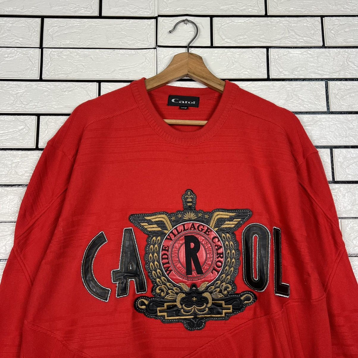 Vintage Wide Village CAROL Big Logo Crewneck Sweatshirt #4043-C184 Size US L / EU 52-54 / 3 - 2 Thumbnail