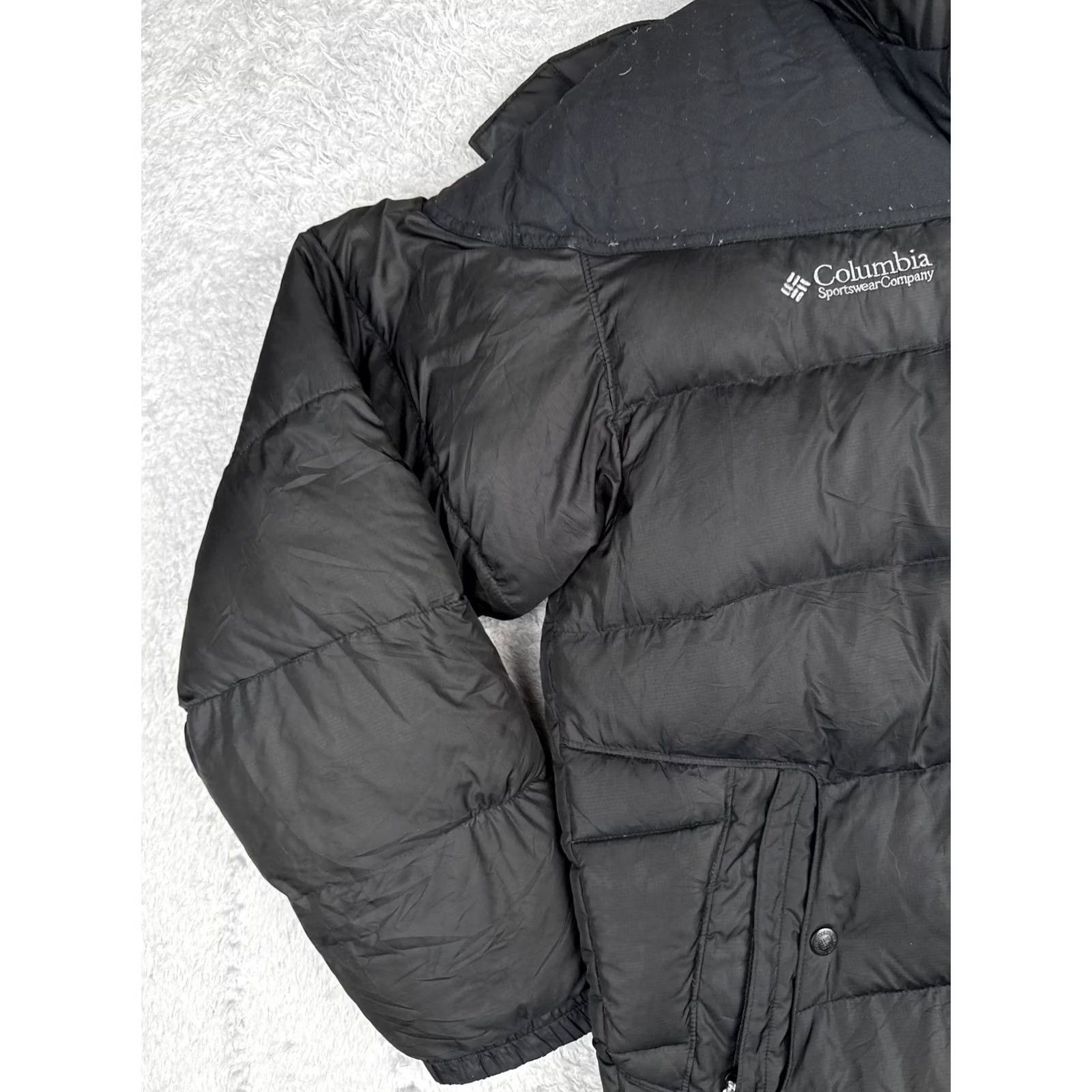 Vintage Columbia Jacket Mens Large Black Hooded Puffer Full Zip Down Hiking Warm Size US L / EU 52-54 / 3 - 3 Thumbnail