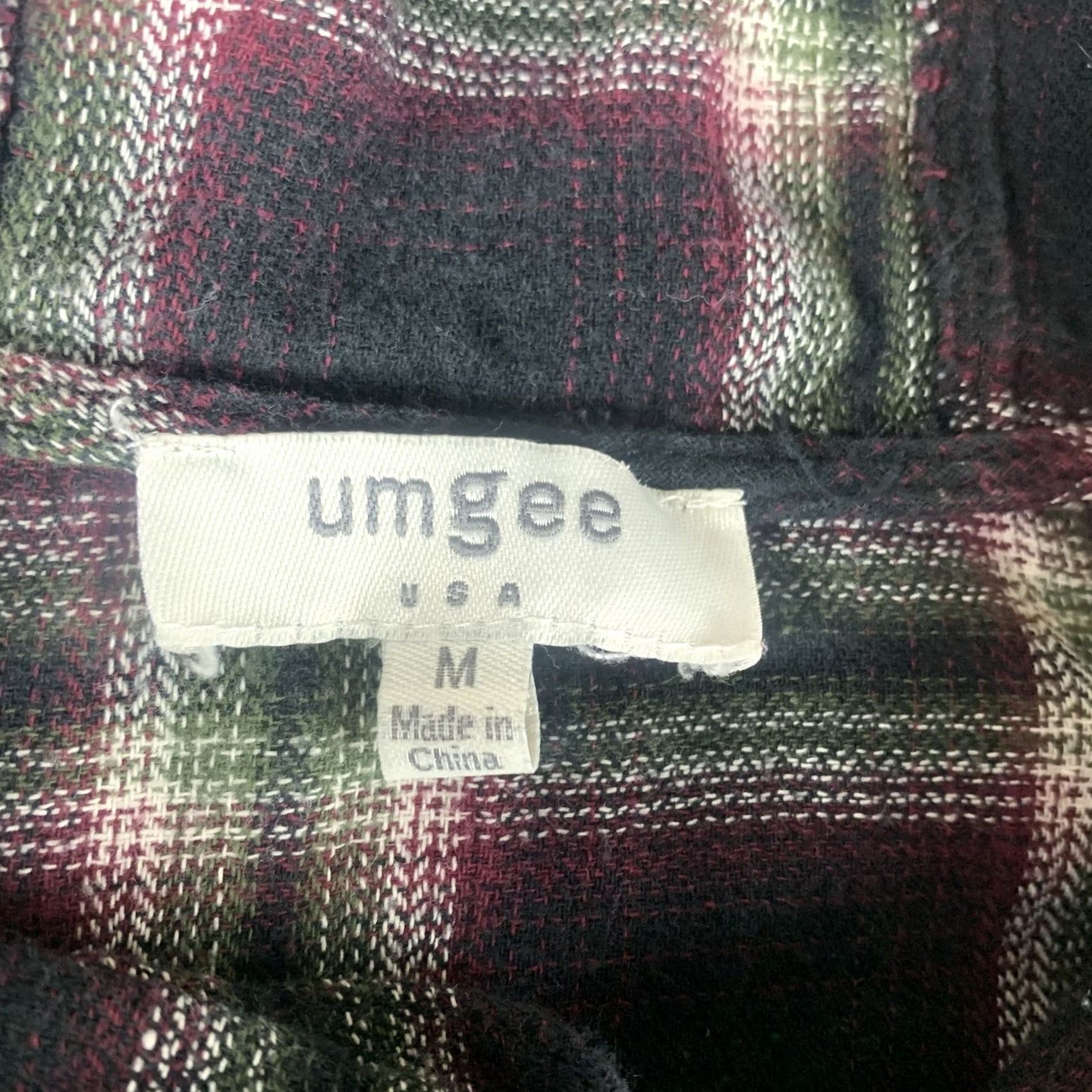 Vintage UMGEE Sweater Hooded Womens Medium Black Burgundy Plaid Cotton Long Sleeve Size M / US 6-8 / IT 42-44 - 3 Thumbnail