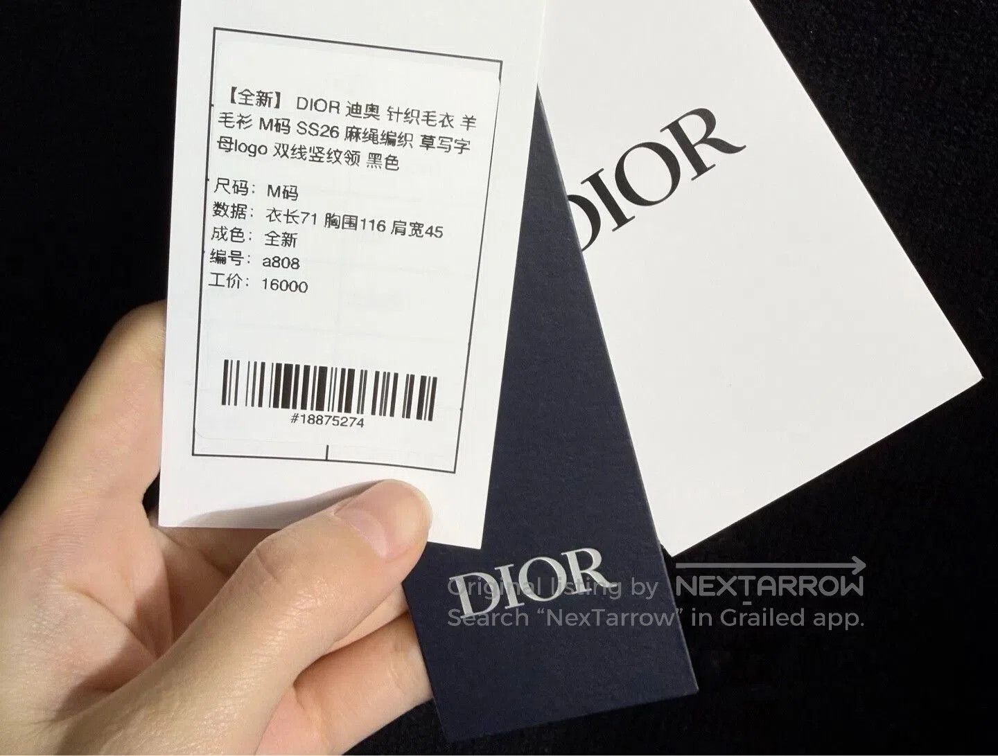 Dior black knit sweater with logo from DIOR. Size US M / EU 48-50 / 2 - 5 Thumbnail